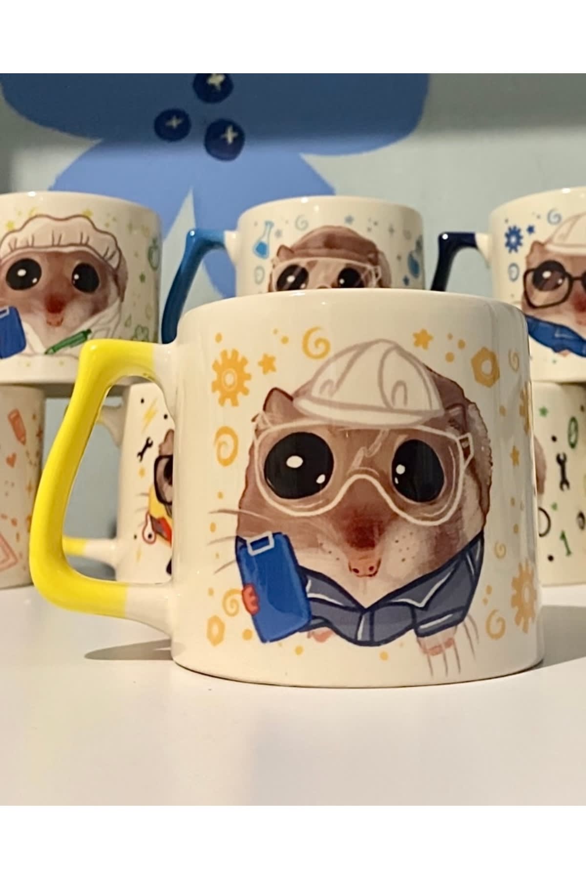 Sad Üzgün Hamster - Meslek: Endüstri Mühendisi (Endustrial Engineer) Kupa Bardak Fincan