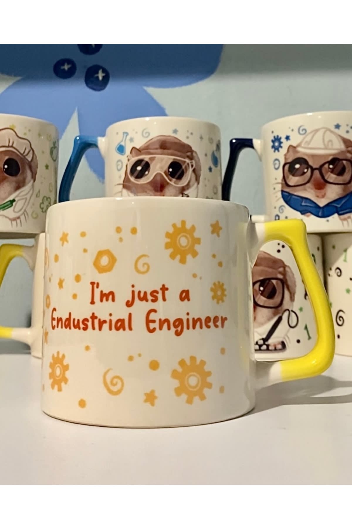 Sad Üzgün Hamster - Meslek: Endüstri Mühendisi (Endustrial Engineer) Kupa Bardak Fincan görsel 2