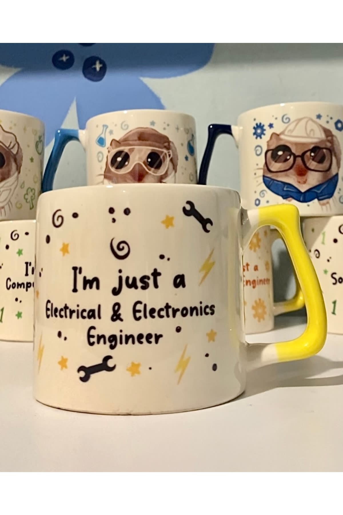 Sad Hamster Meslek: Elektrik Elektronik Mühendisi (Electric Electronic Engineer) Kupa Bardak Fincan görsel 2