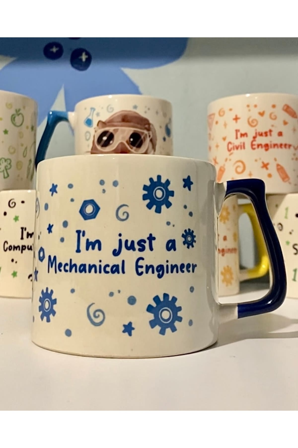 Sad Üzgün Hamster - Meslek: Makine Mühendisi (Machine Engineer) Kupa Bardak Fincan görsel 2