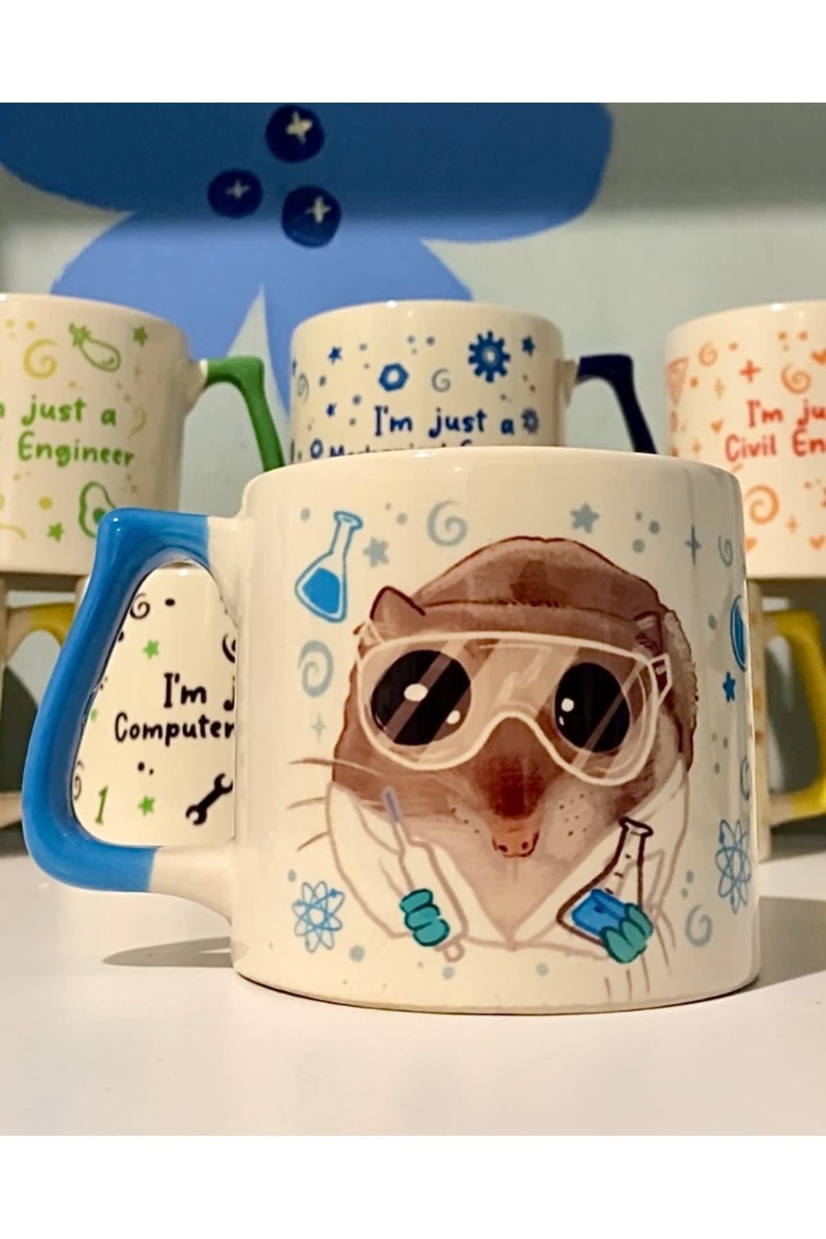 Sad Üzgün Hamster - Meslek: Kimya Mühendisi (Chemist Engineer) Kupa Bardak Fincan