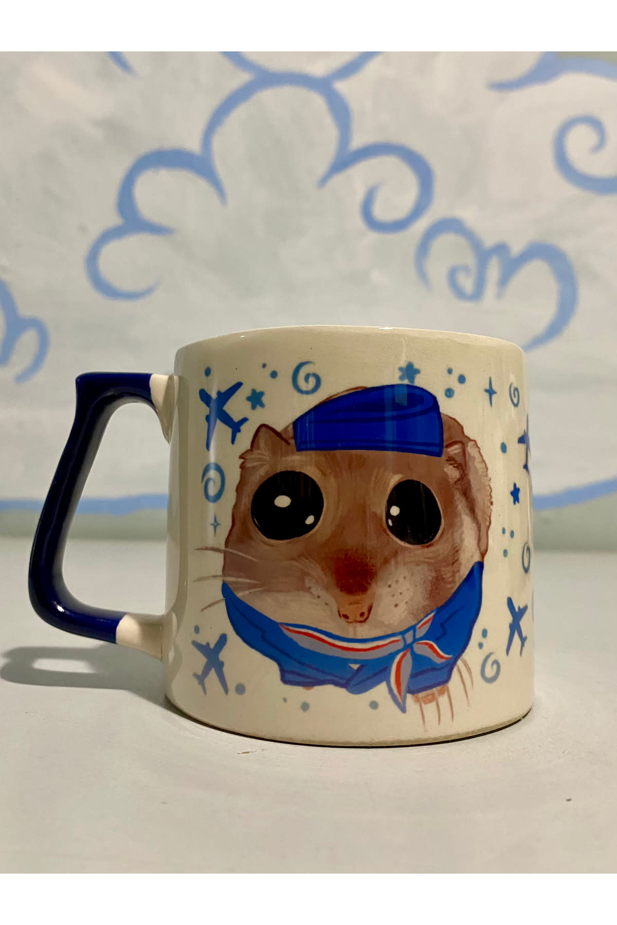 Sad Üzgün Hamster - Meslek: Hostes - Flight Attendant Kupa Bardak Fincan