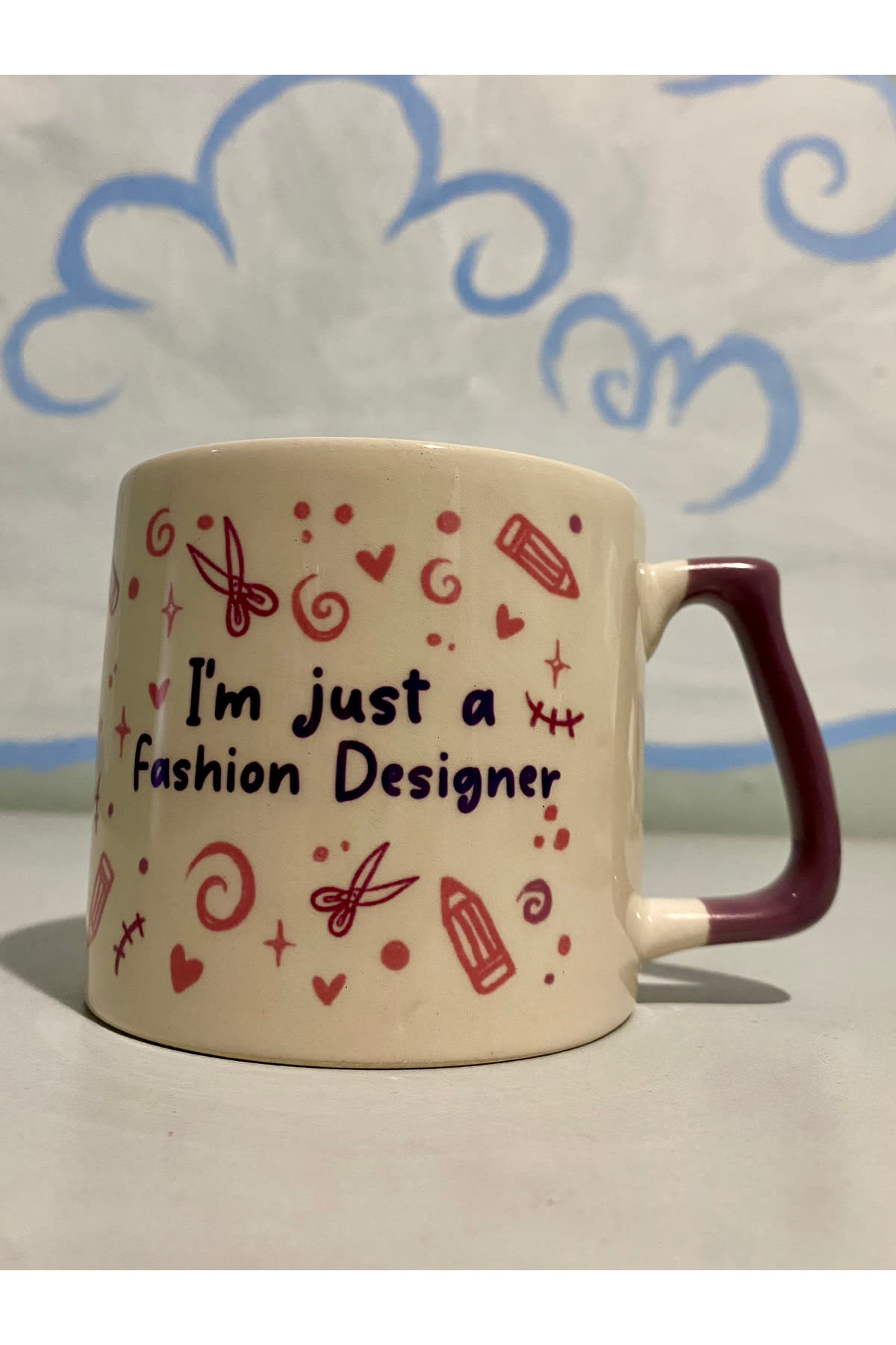 Sad Üzgün Hamster - Meslek: Moda Tasarımcısı - Fashion Designer Kupa Bardak Fincan görsel 3
