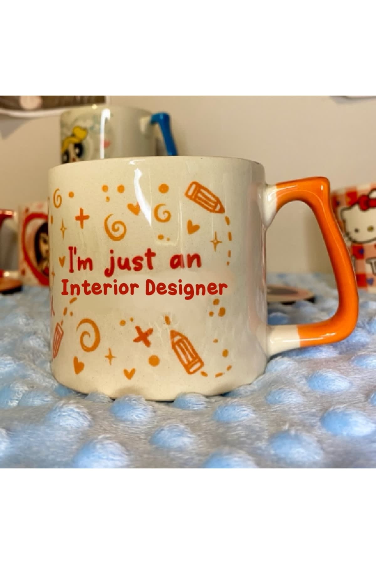 Sad Üzgün Hamster Meslek: İç Mimar / interior designer Kupa görsel 3