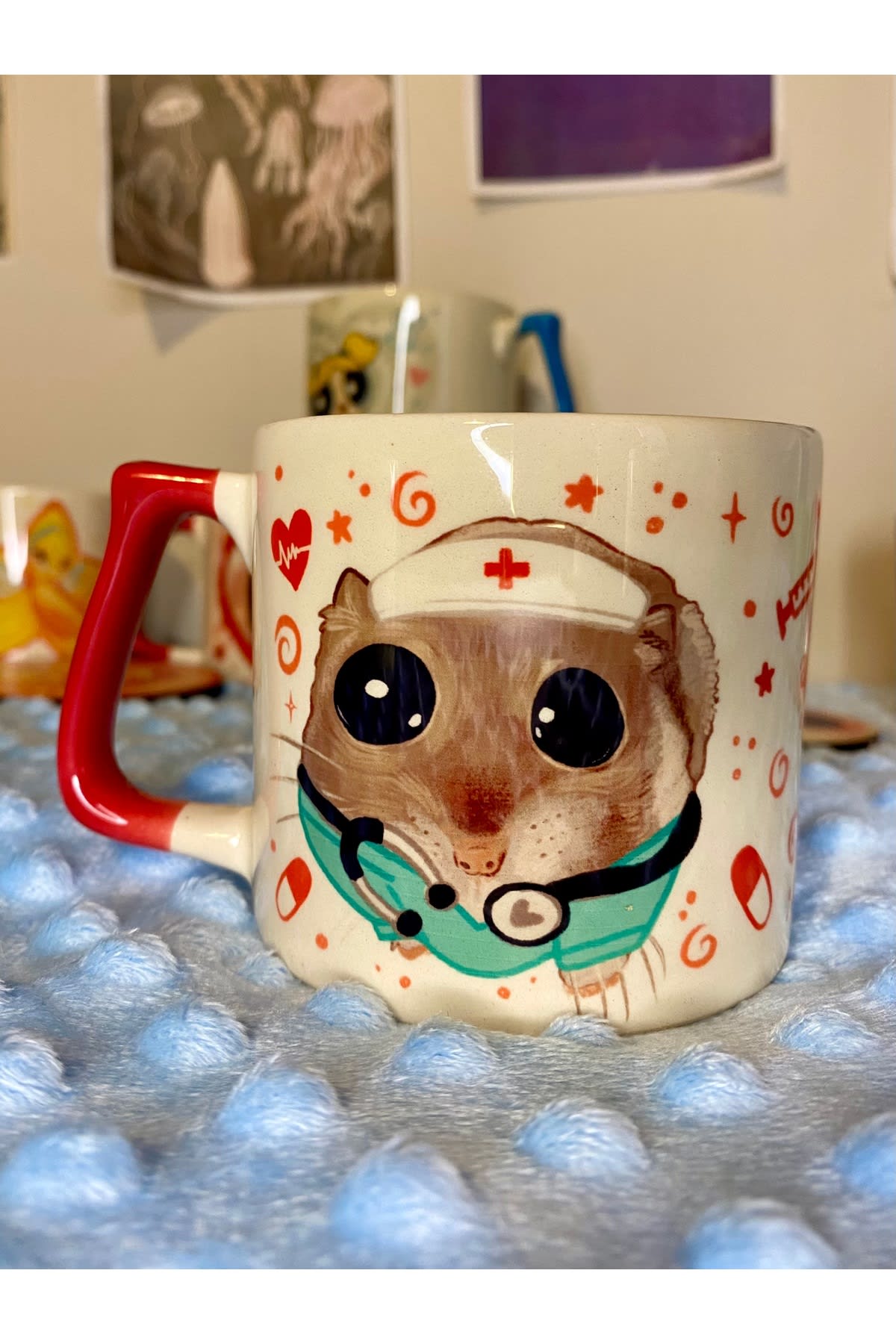 Sad Üzgün Hamster Meslek: Nurse / Hemşire Kupa Bardak Fincan