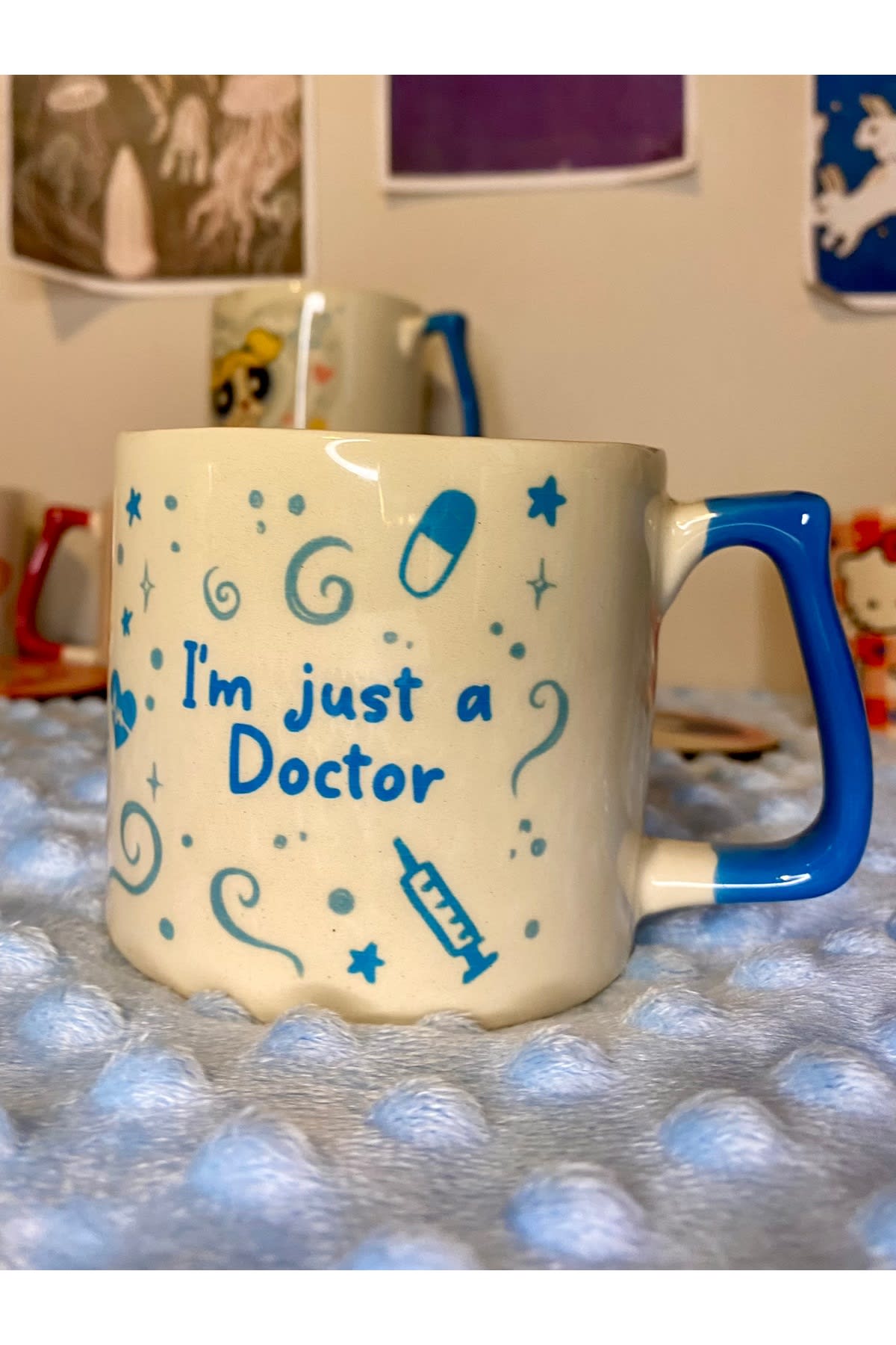 Sad Üzgün Hamster Meslek: Doktor / Doctor Kupa Bardak Fincan görsel 3