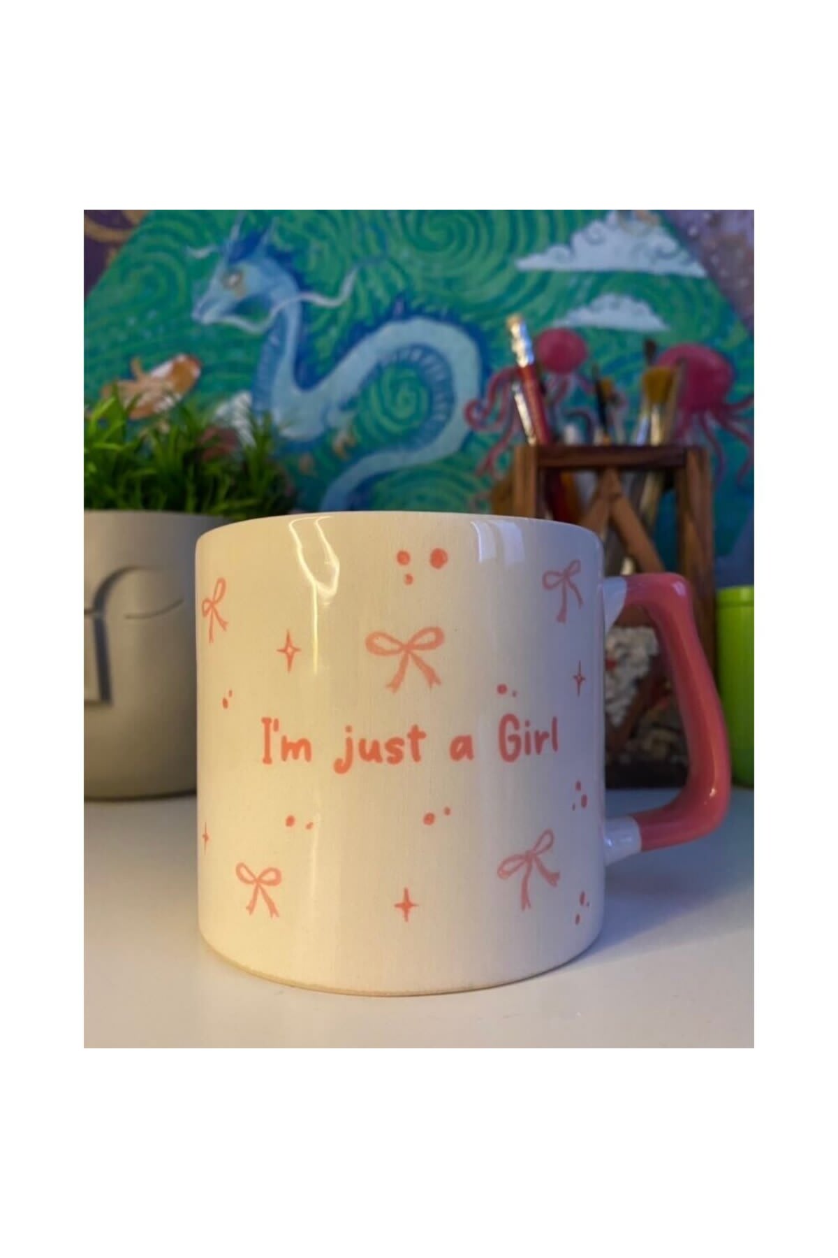 Sad Hamster I’m Just A Girl Kız Kupa Bardak Çay Kahve Fincanı görsel 2