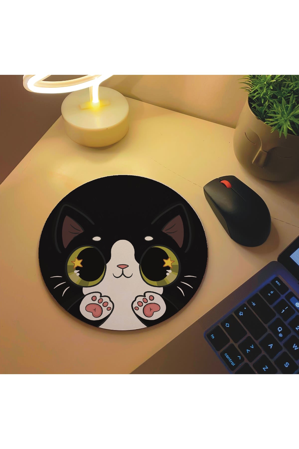 westcat Smokin Siyah Beyaz Kedi Tuxedo Cat Tasarım Mousepad Mouse Pad Altlığı