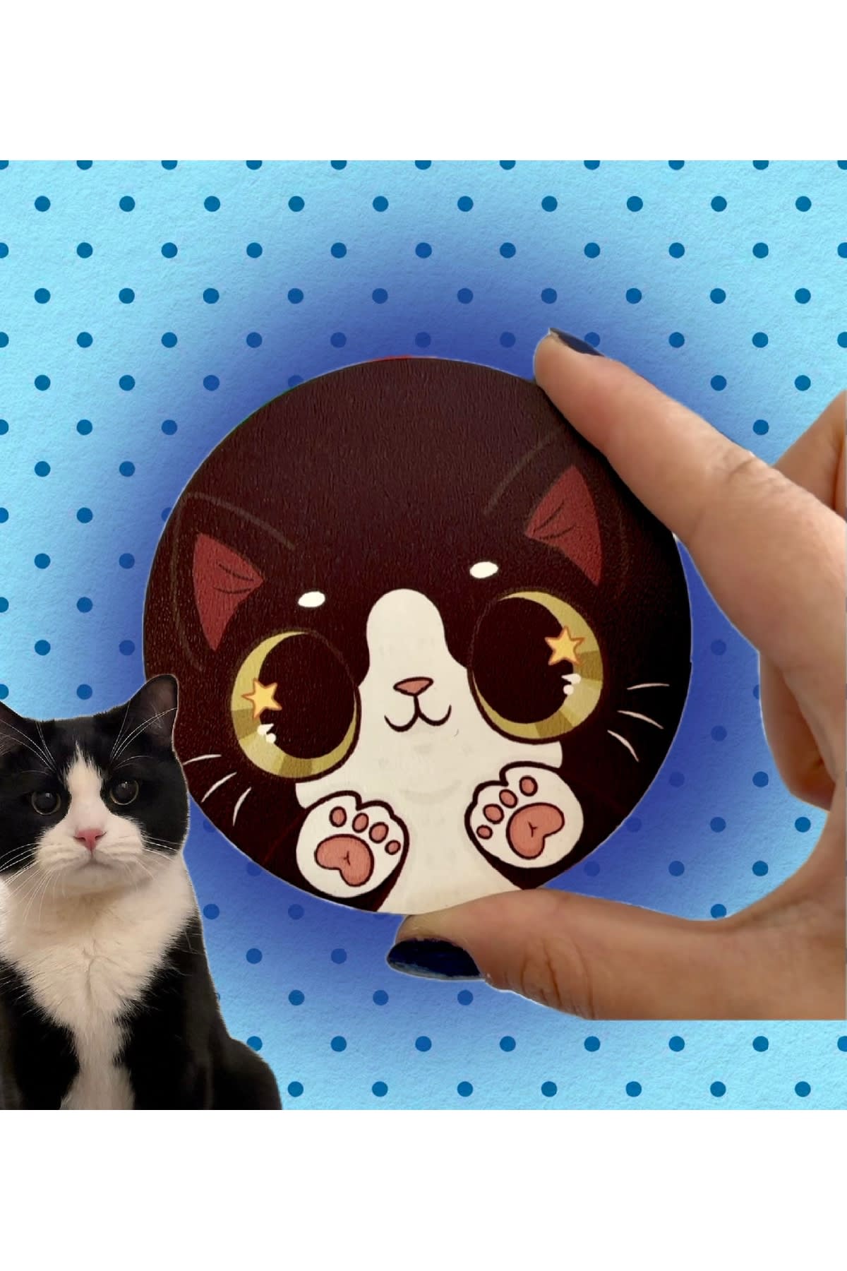 westcat Smokin Siyah Beyaz Kedi Tuxedo Cat Tasarım Kupa Fincan Bardak Altlığı