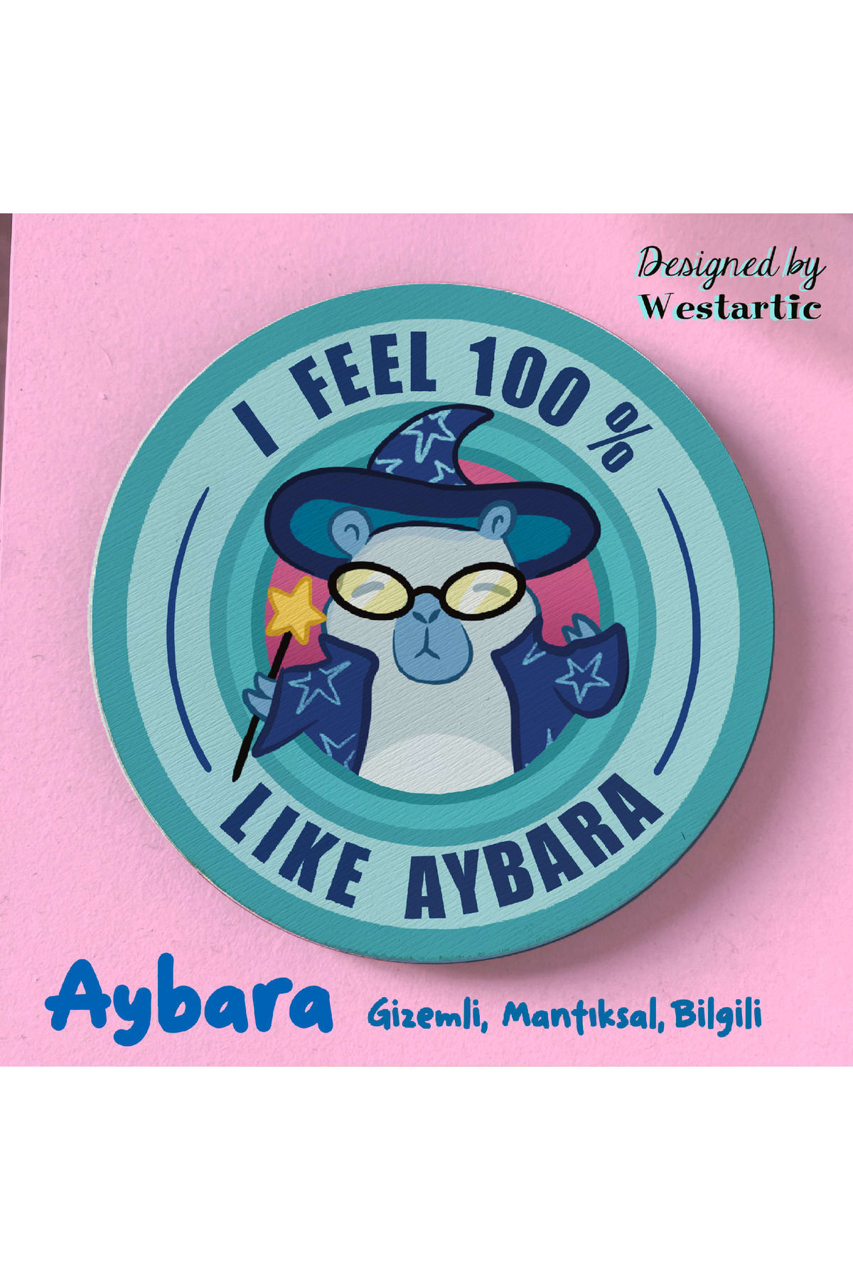 Aybara Özel Tasarım Capybara (Kapibara) Bardak Altlığı
