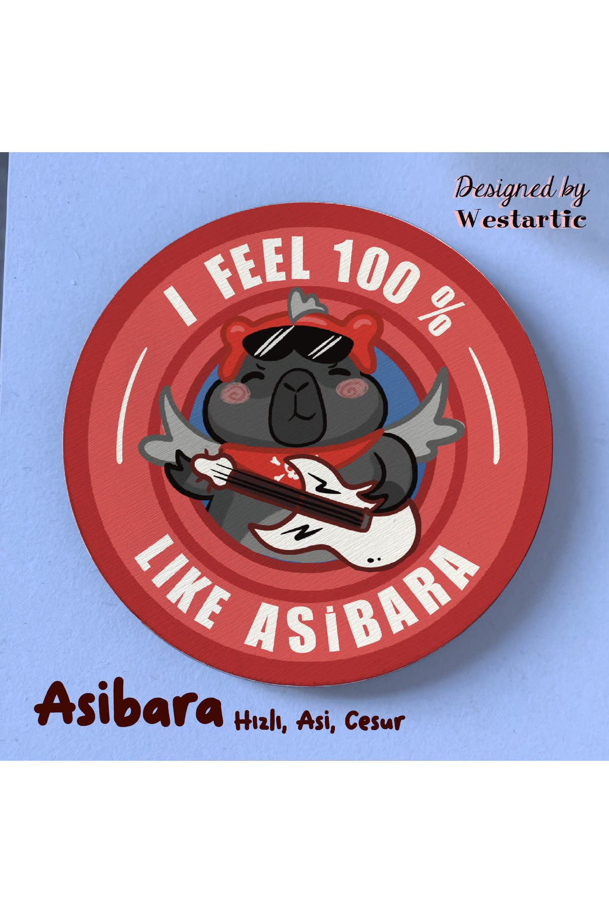 Asibara Özel Tasarım Capybara (Kapibara) Bardak Altlığı