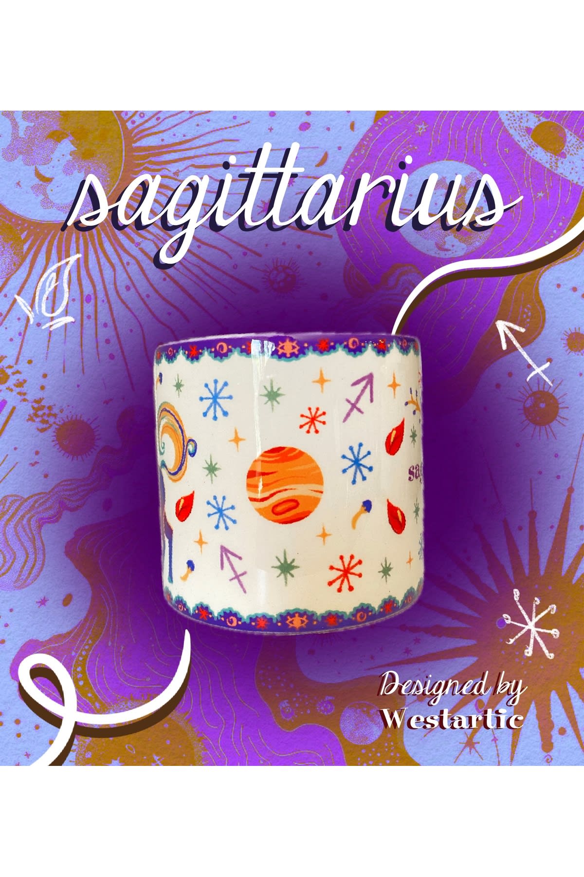 Sagittarius Yay Burcu Özel Tasarım Burç Kupa Fincan görsel 3