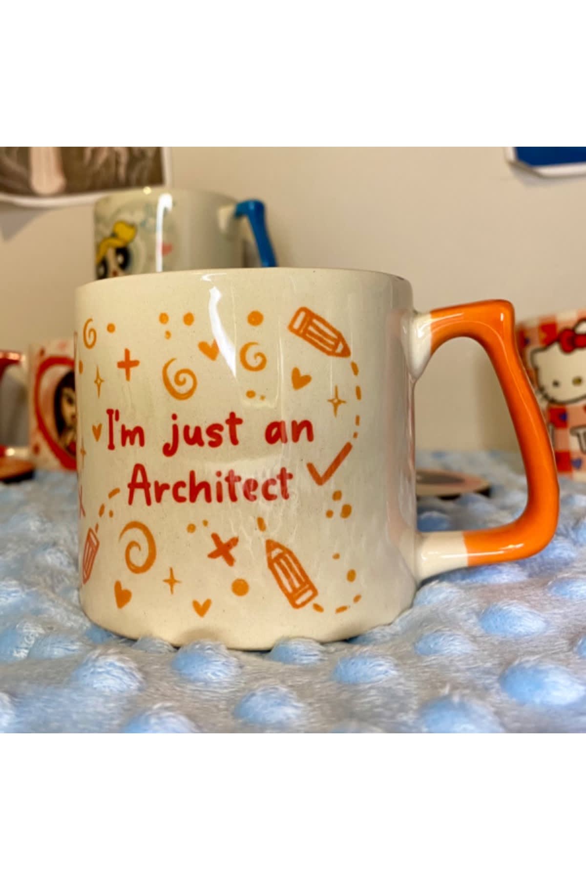 Sad Üzgün Hamster - Meslek: Architect Mimar Kupa Bardak Fincan görsel 2