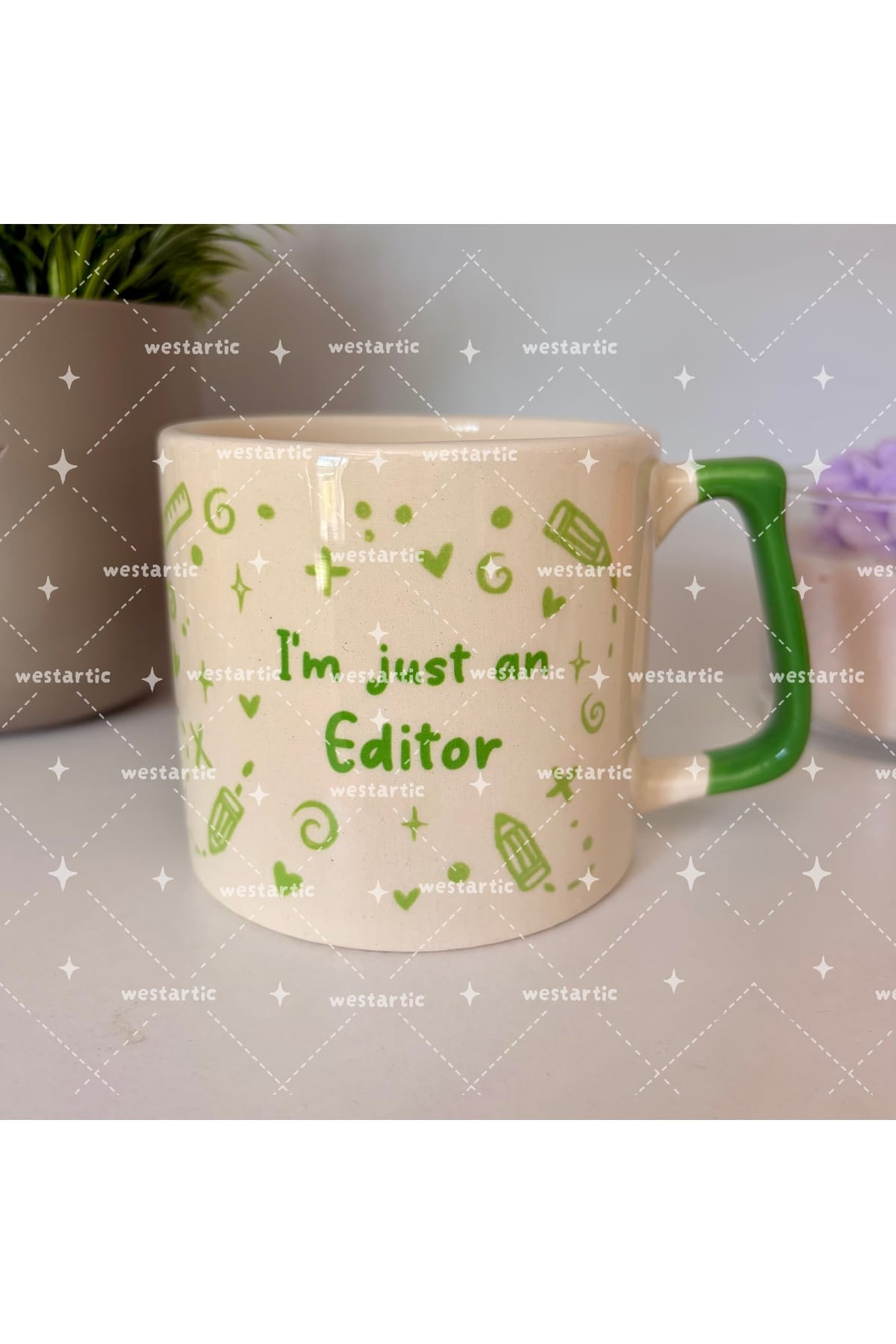 Sad Üzgün Hamster - Meslek: Editör (Editor) Kupa Bardak Fincan görsel 3