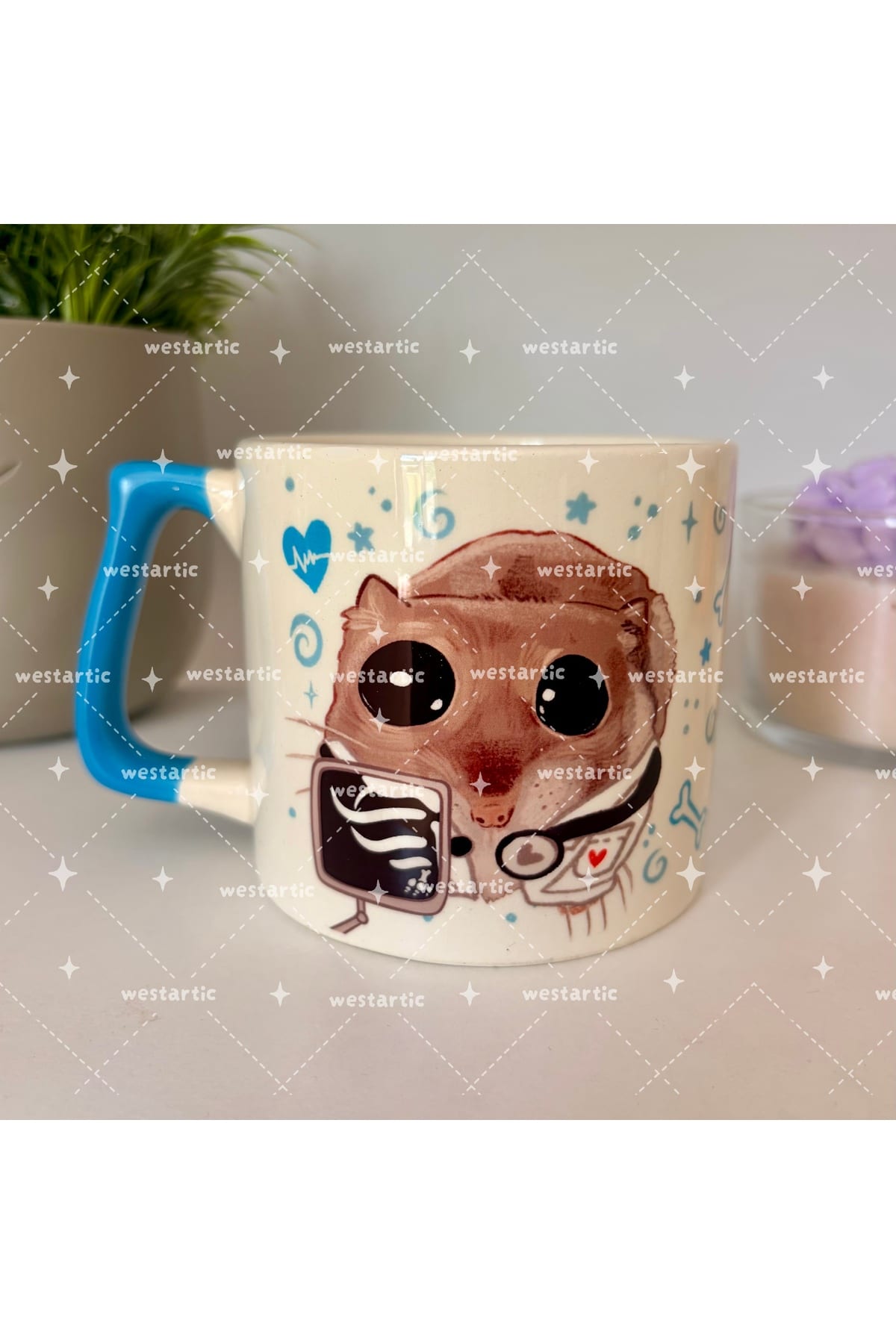 Sad Üzgün Hamster - Meslek: Radyolog (Radiologist) Kupa Bardak Fincan