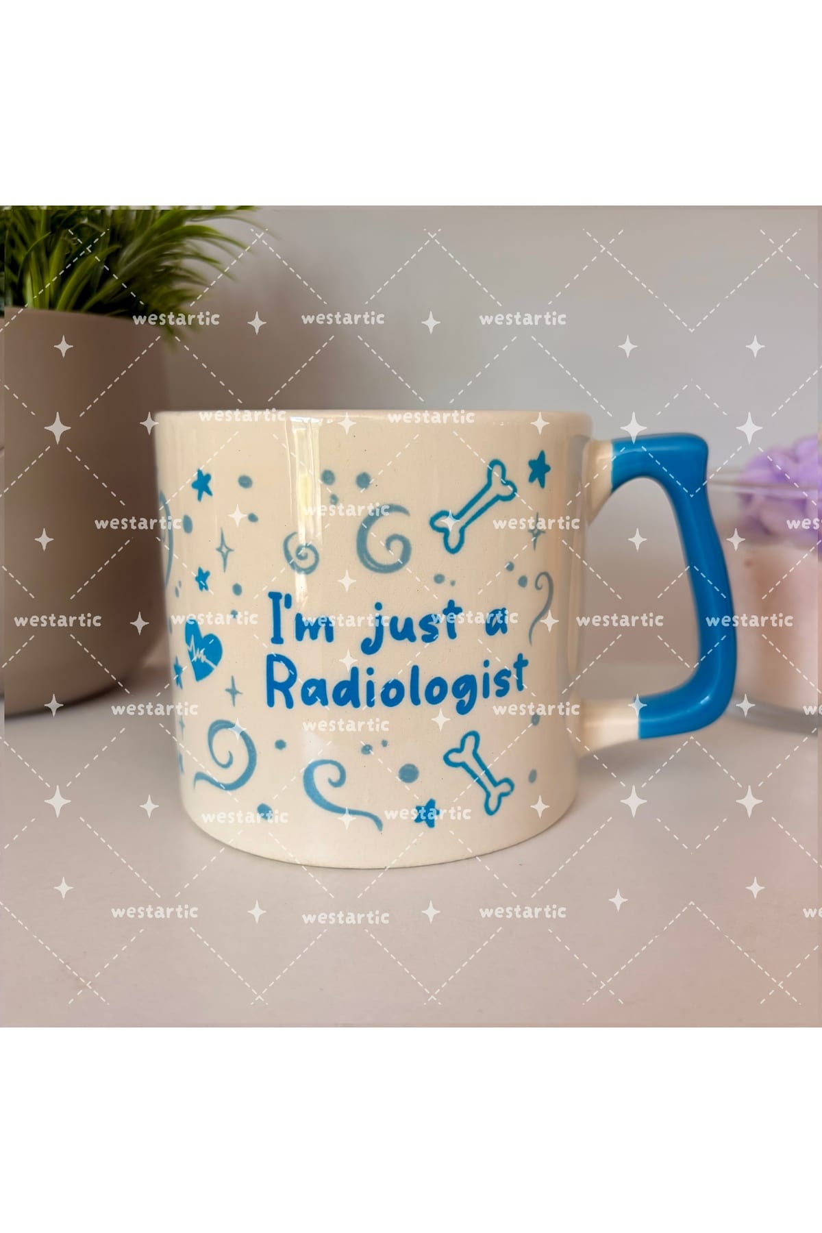 Sad Üzgün Hamster - Meslek: Radyolog (Radiologist) Kupa Bardak Fincan görsel 3