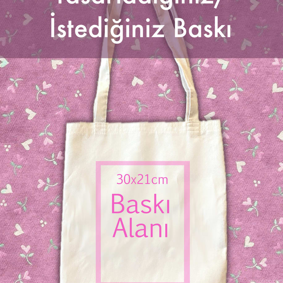 Tasarladığınız / İstediğiniz Baskılı Özel Kişisel Kumaş Tote Çanta
