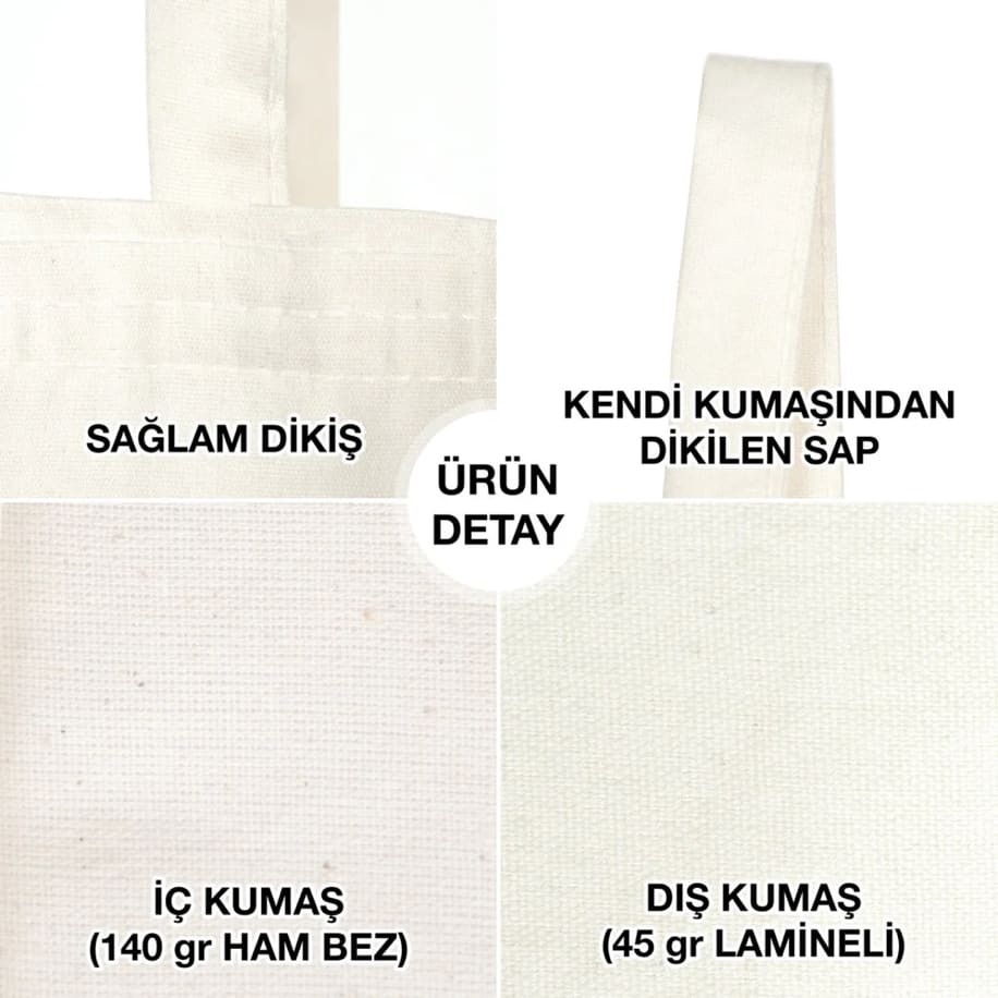 Tasarladığınız / İstediğiniz Baskılı Özel Kişisel Kumaş Tote Çanta görsel 3