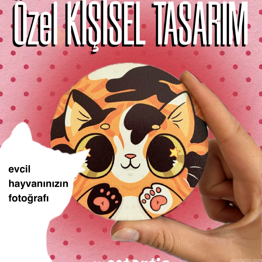 Evcil Hayvanınız için KİŞİSEL Çizim ÖZEL TASARIM Bardak Altlığı (Kopya)