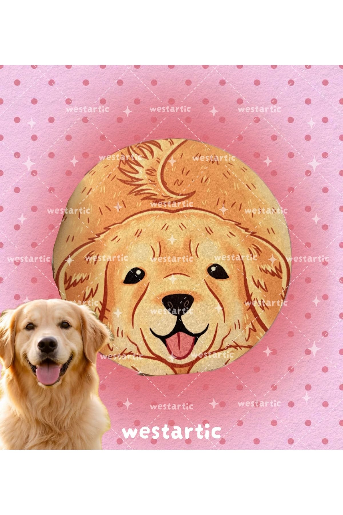 westdogs Golden Retriever Sarı Tasarım Bardak Altlığı