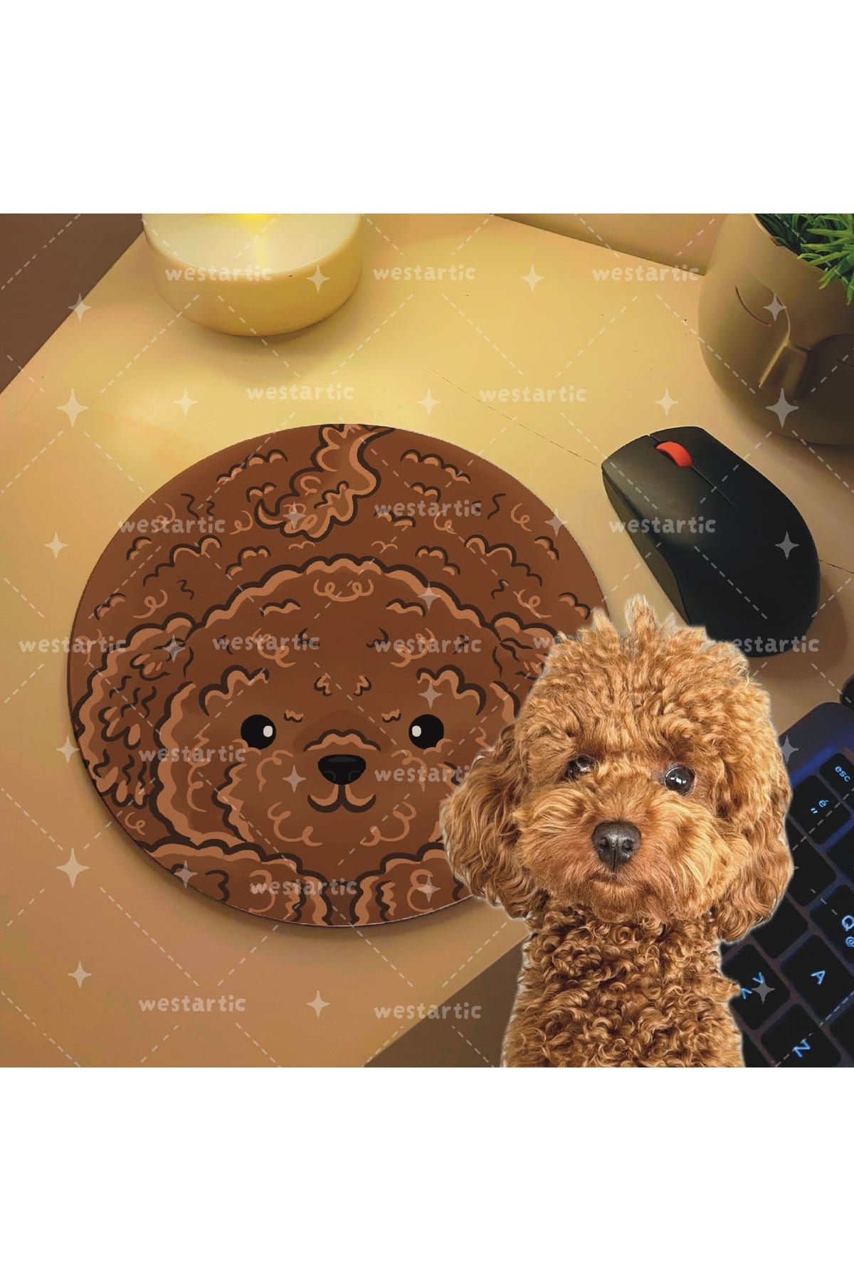 westdogs Toy Poodle Cockapoo Karamel Kaniş Köpek Tasarım Mousepad Mouse Pad Altlığı