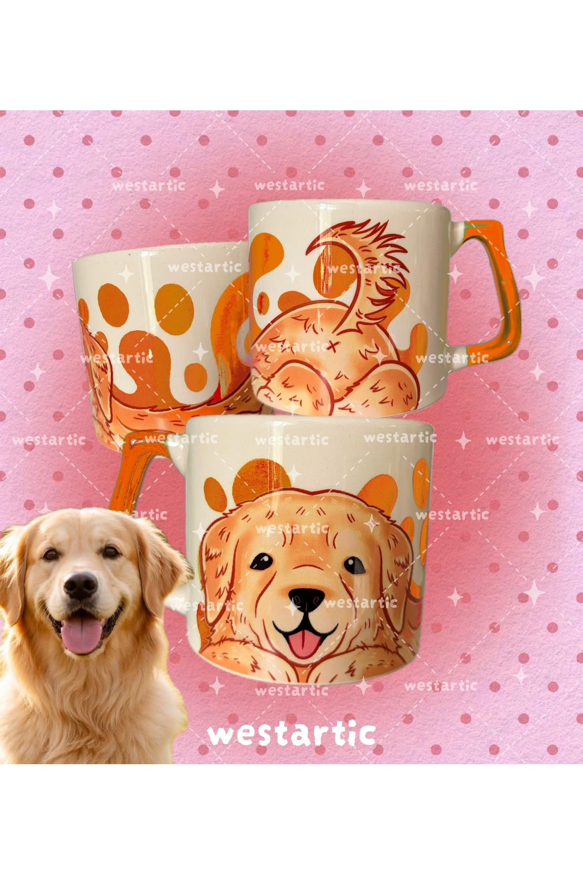 westdogs Golden Retriever Tasarım Kupa Fincan Bardak
