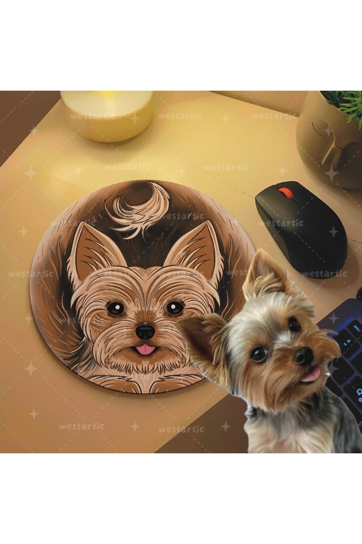 westdogs Yorkshire Teriyeri Yorkie Terrier Köpek Tasarım Mousepad Mouse Pad Altlığı