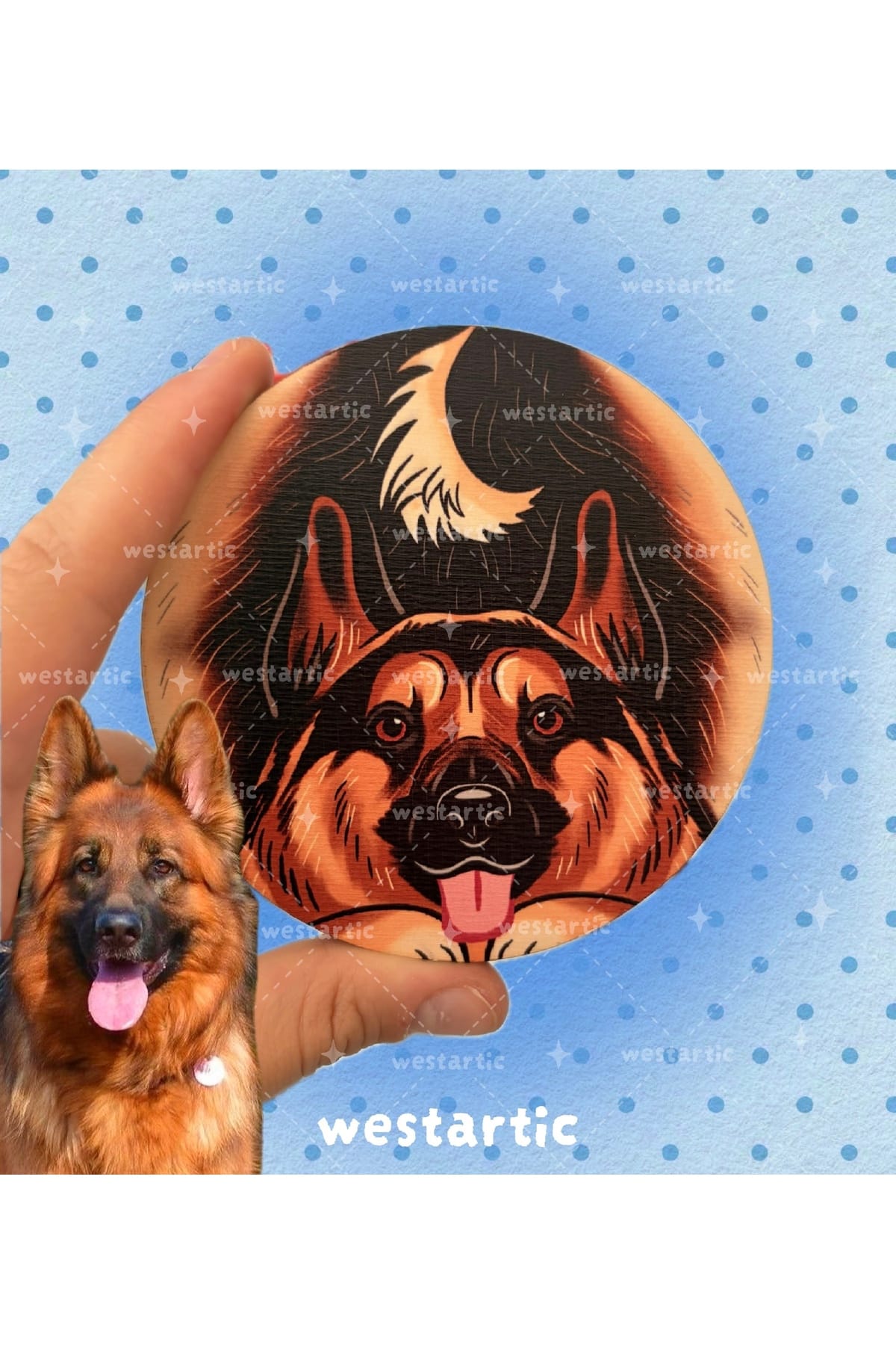westdogs Alman Çoban Köpeği Kurdu Köpek Tasarım Bardak Altlığı