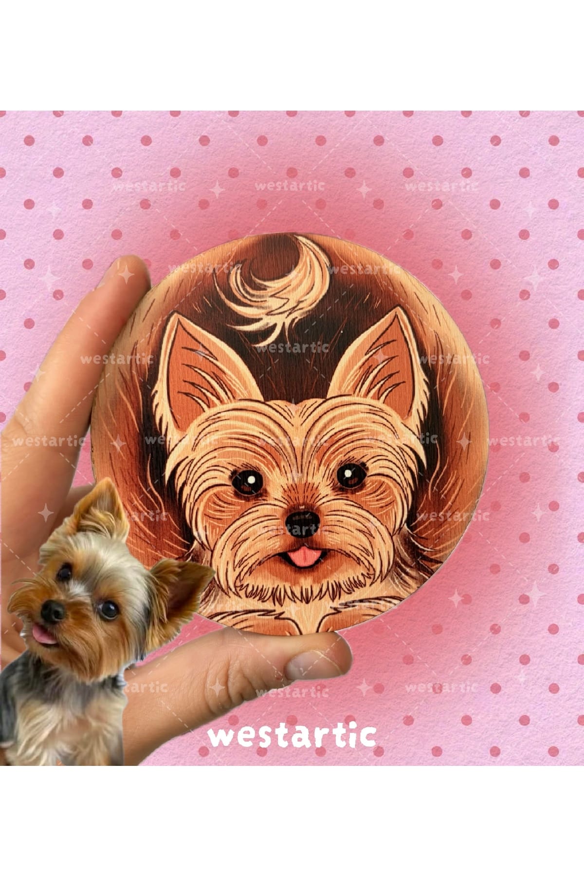 westdogs Yorkshire Teriyeri Yorkie Terrier Köpek Tasarım Bardak Altlığı