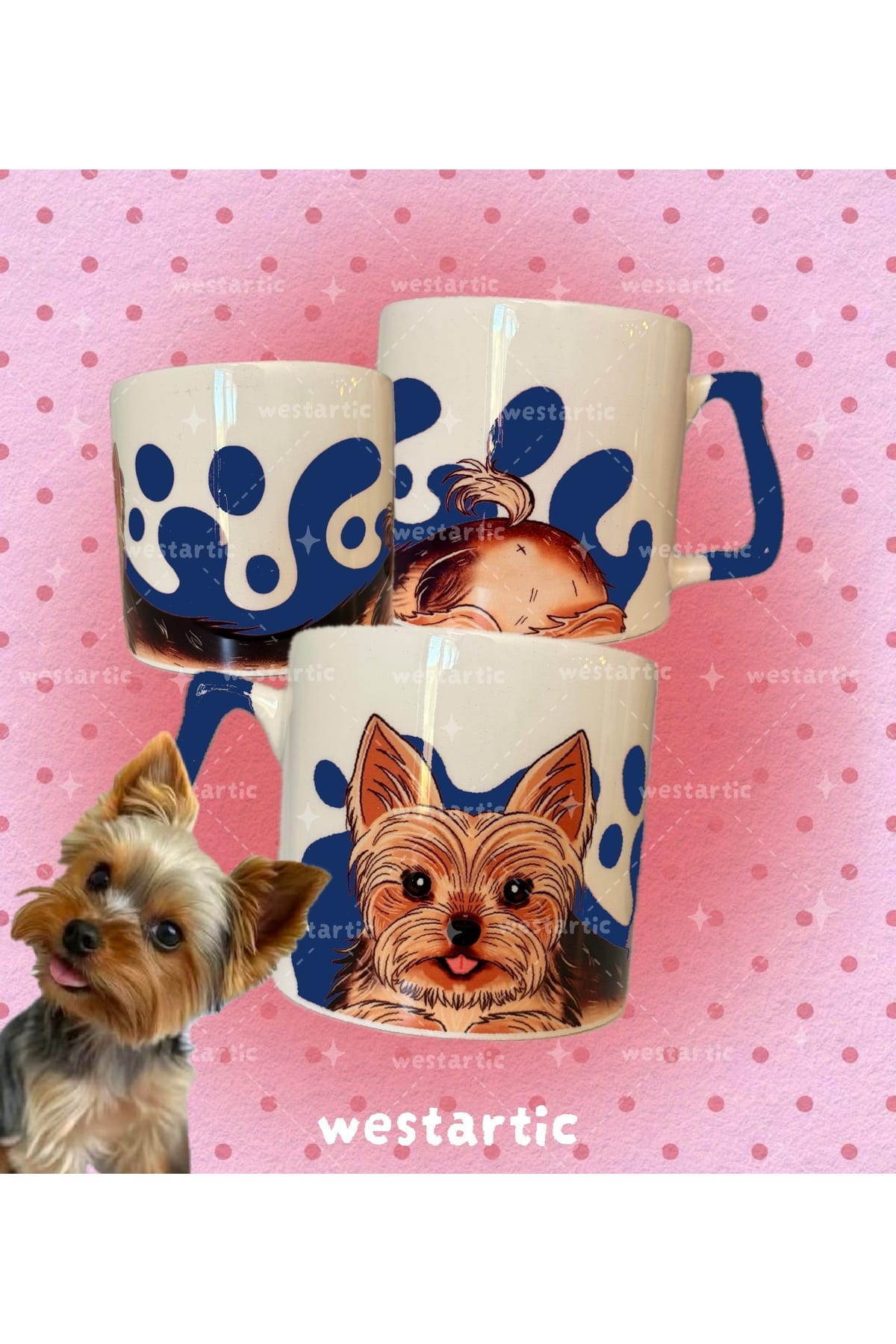 westdogs Yorkshire Teriyeri Yorkie Terrier Köpek Tasarım Kupa Fincan Bardak