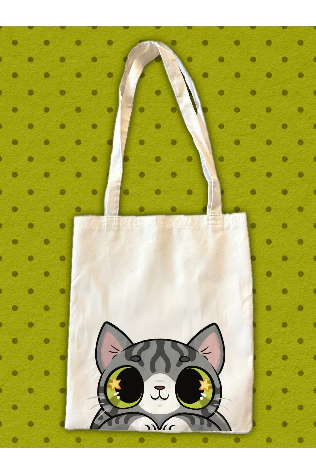 westcats Gray Tabby Gri Tekir Kedi Tasarım Tote Bez Kumaş Çanta
