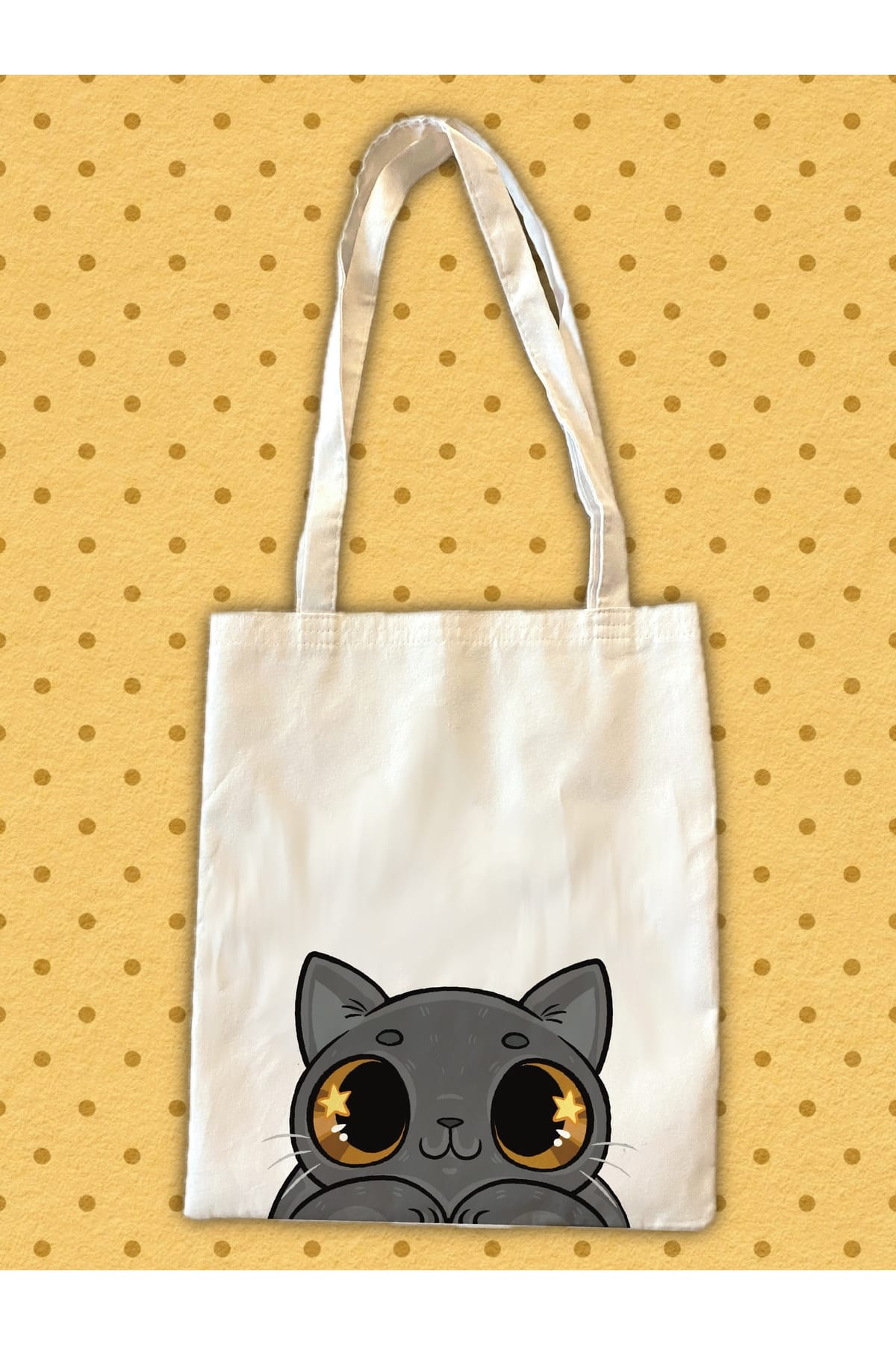westcats BRİTİSH SHORTHAİR Kedisi Cins Gri Kedi Tasarım Tote Bez Kumaş Çanta