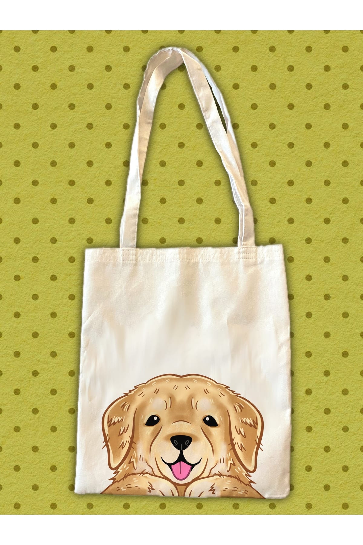 westdogs Golden Retriever Sarı Tasarım Tote Bez Kumaş Çanta
