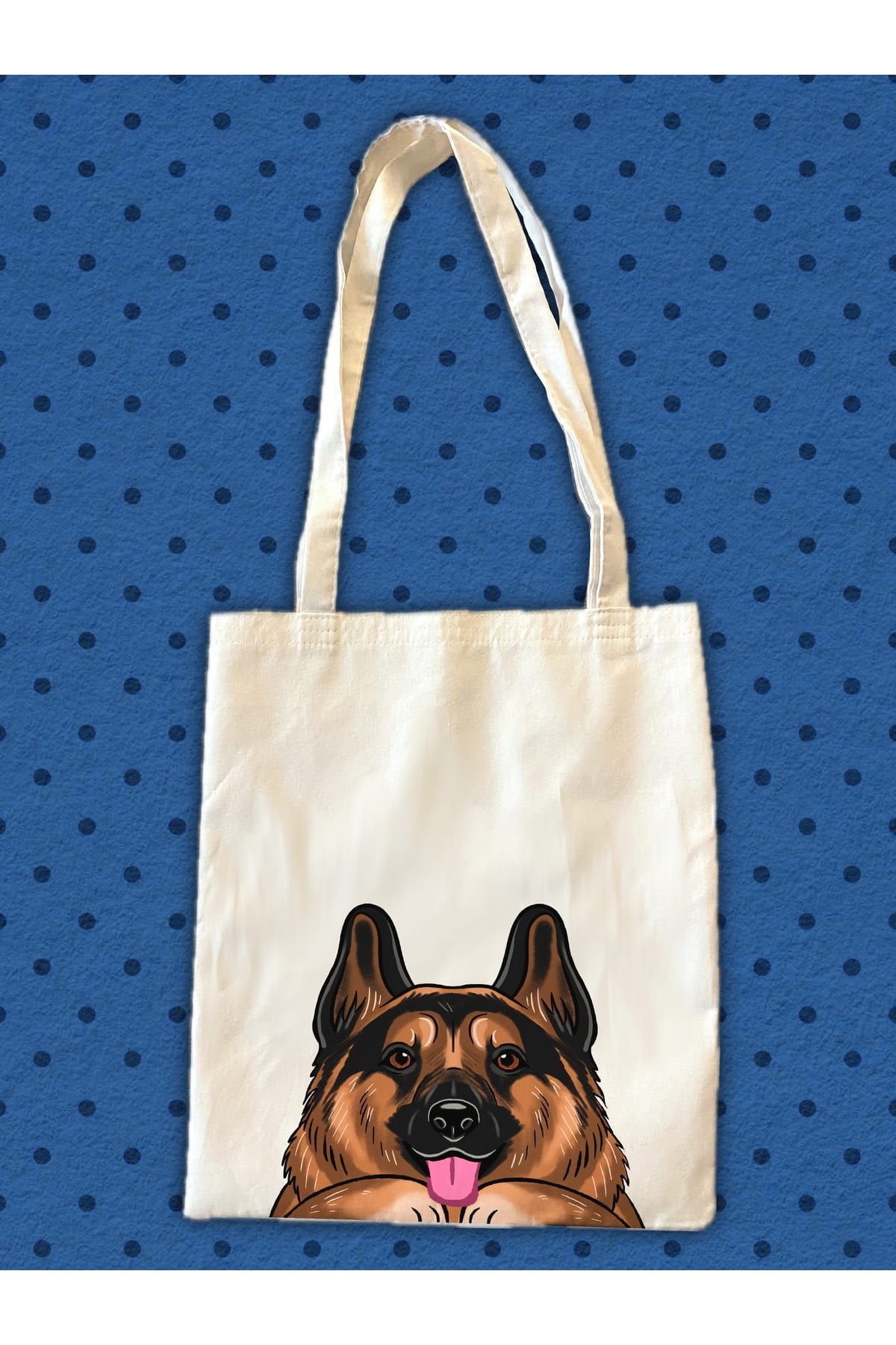 westdogs Alman Çoban Köpeği Kurdu Köpek Tasarım Tote Bez Kumaş Çanta