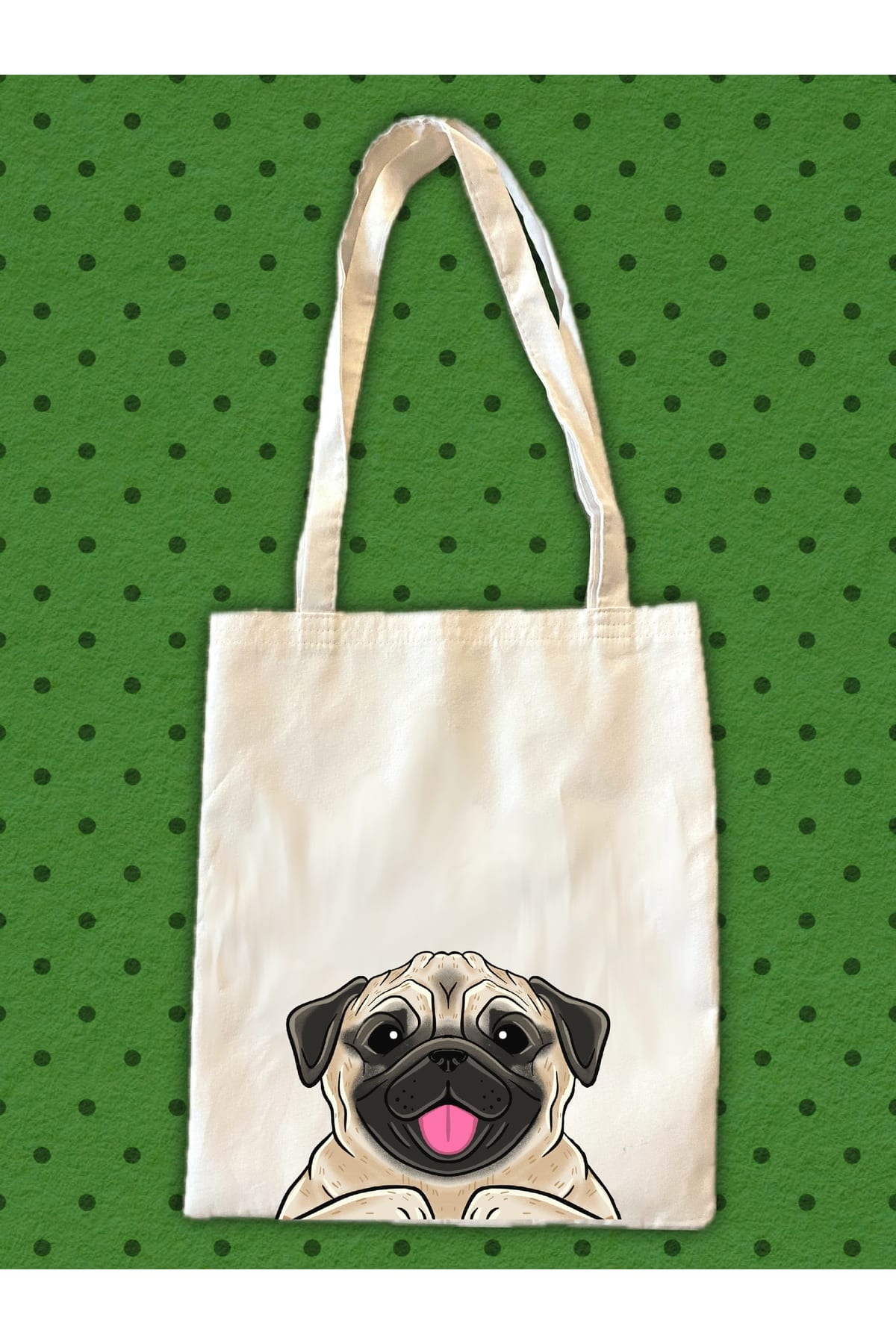 westdogs Pug Köpek Tasarım Tote Bez Kumaş Çanta