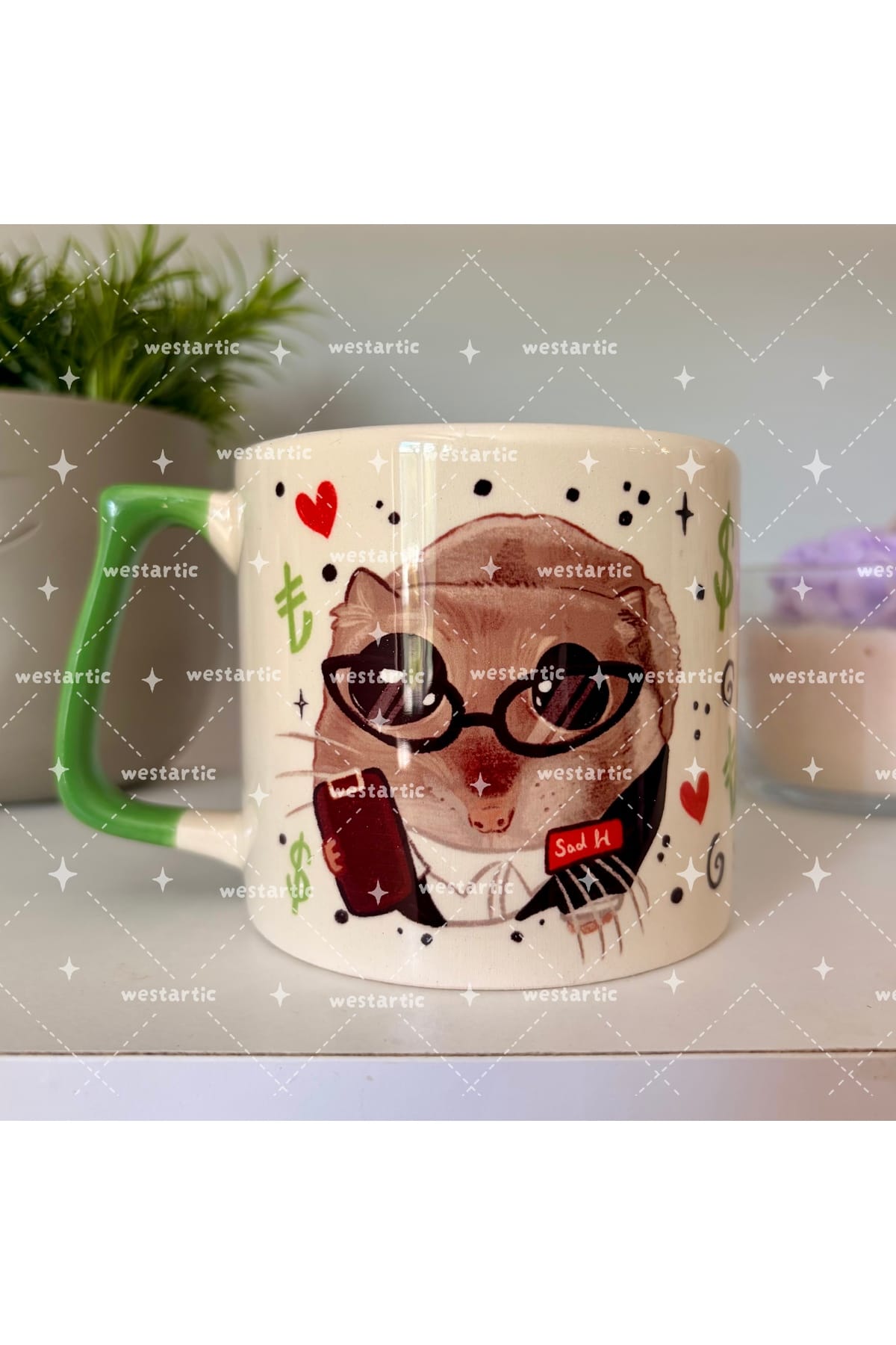 Sad Üzgün Hamster - Meslek: Satış Danışmanı (Sales Consultant) Kupa Bardak Fincan
