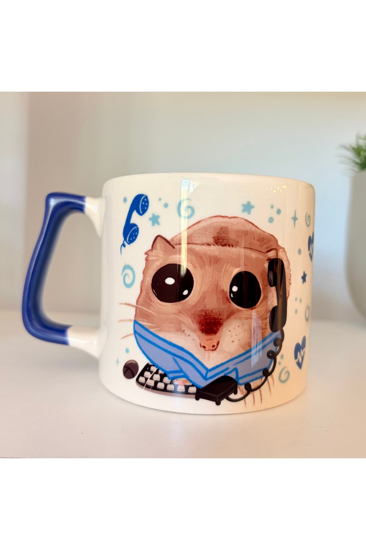 Sad Üzgün Hamster - Meslek: Tıbbi Sekreter Sağlık Kupa Bardak Fincan