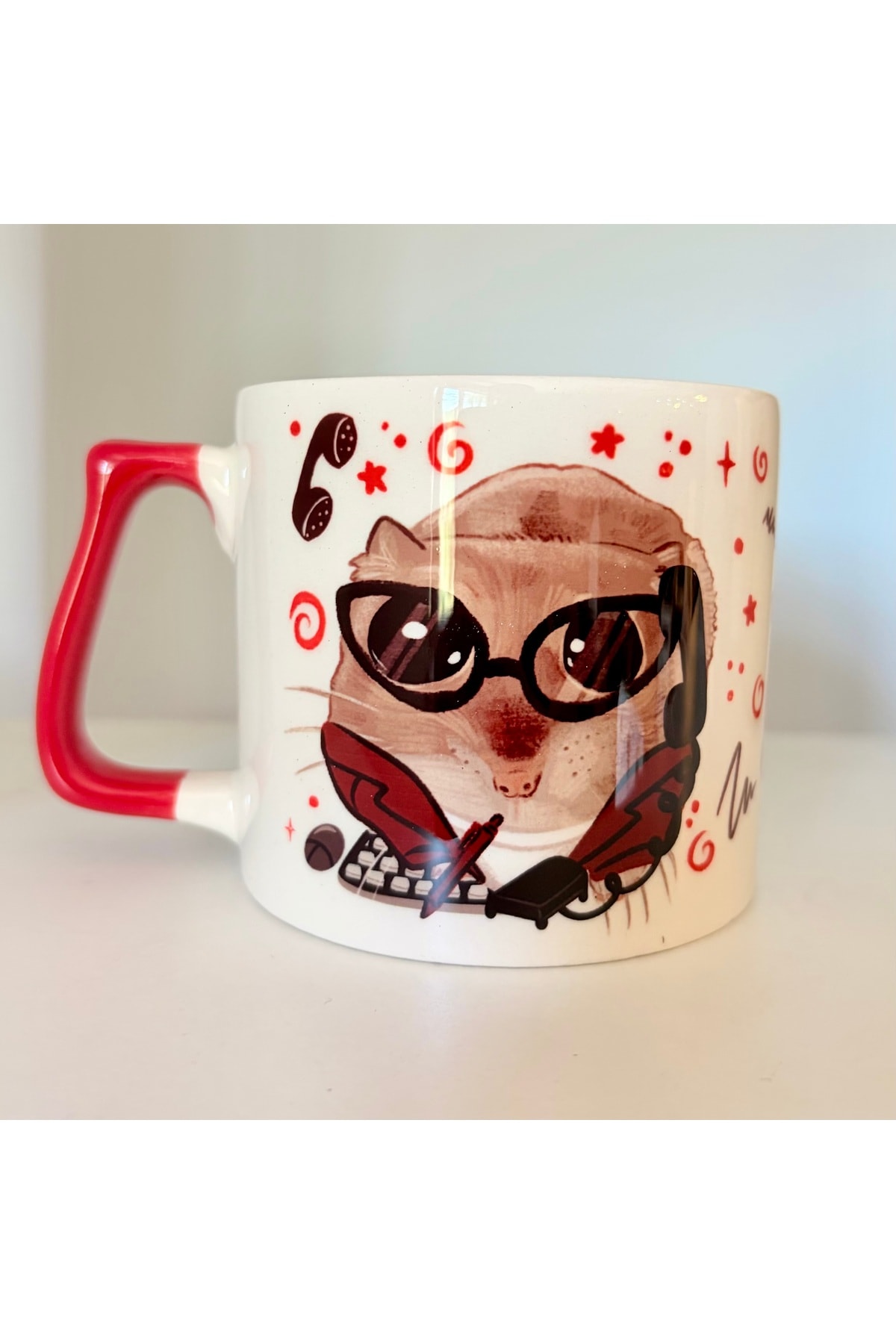 Sad Üzgün Hamster - Meslek: Sekreter Kupa Bardak Fincan