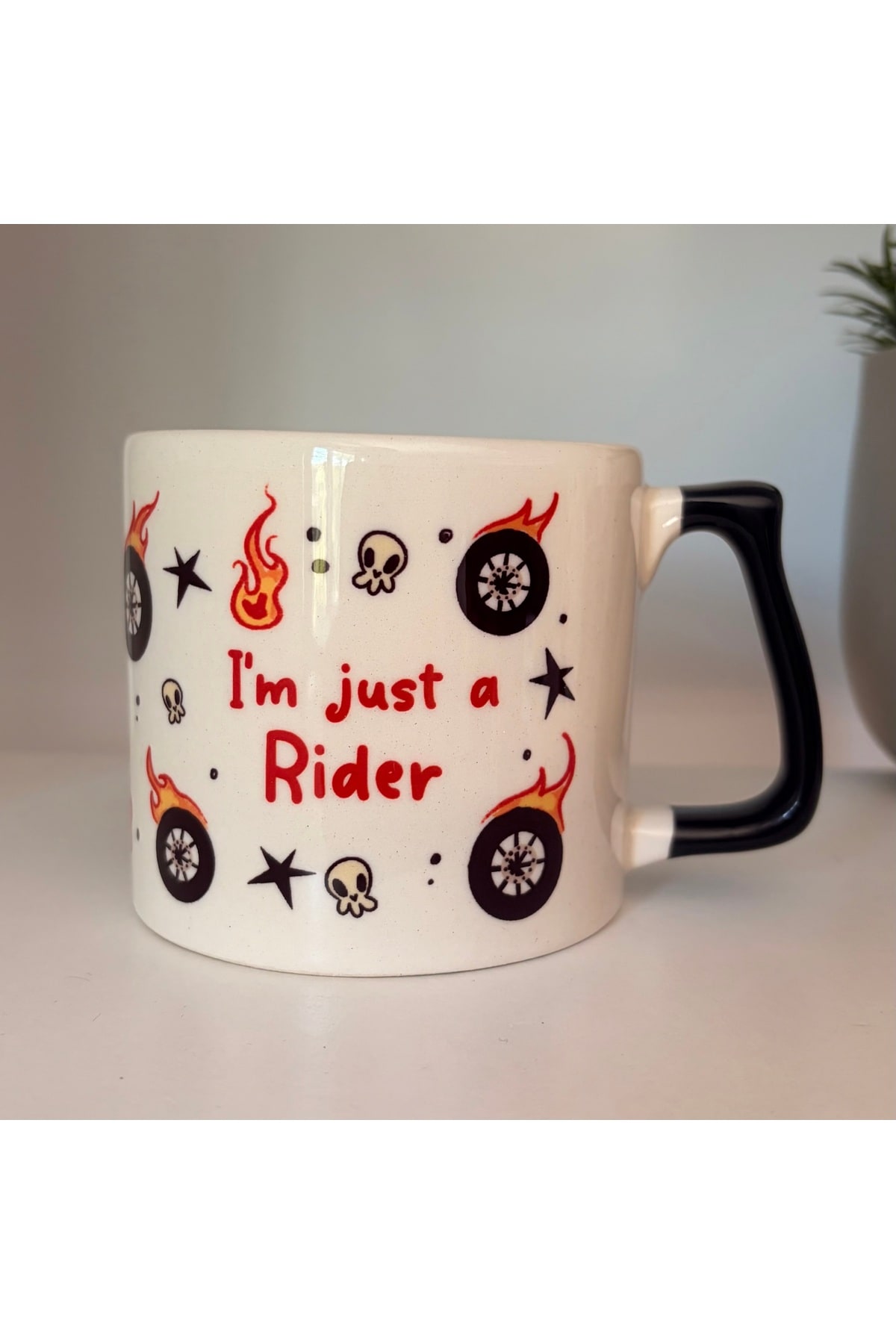 Sad Üzgün Hamster I’m Just A Rider Motorcu Kupa Bardak Fincan görsel 3
