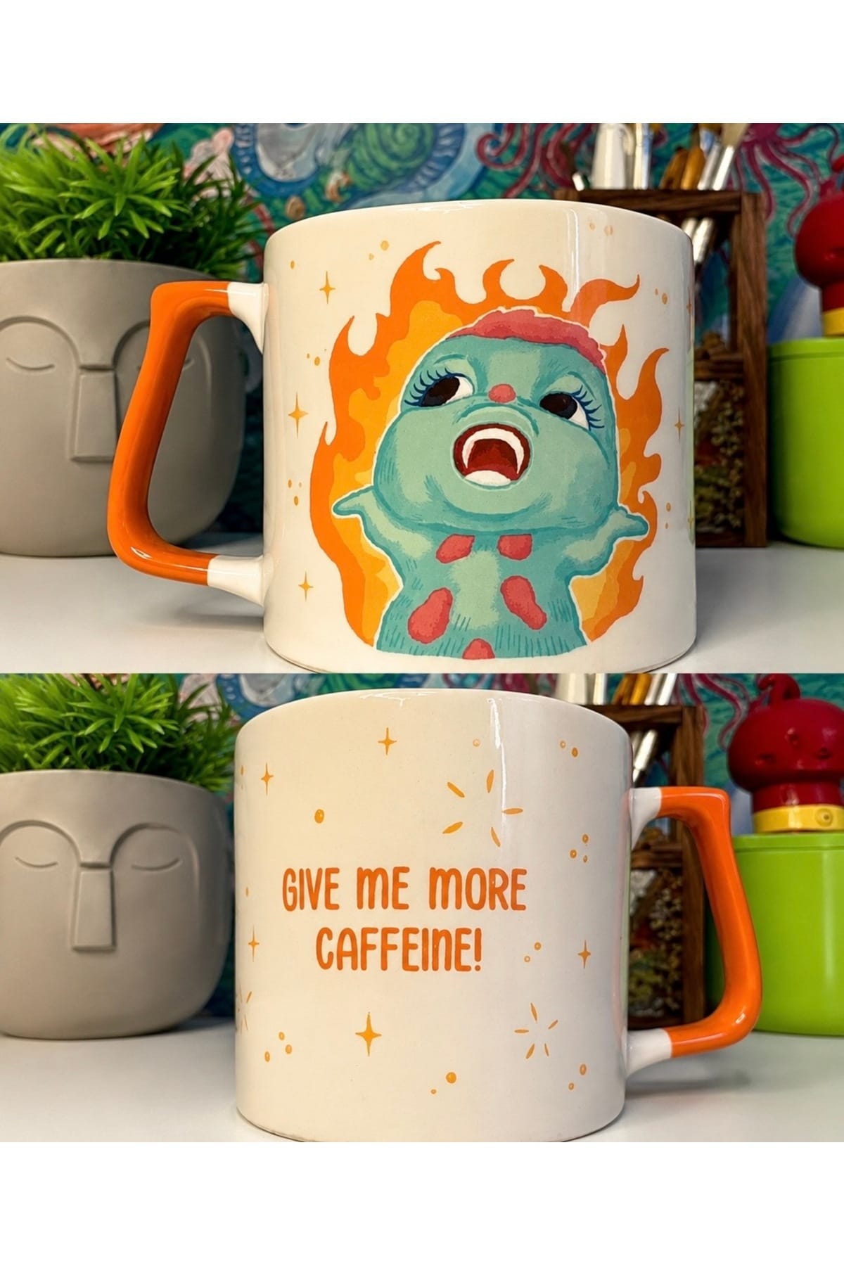 Give Me More Caffeine! Kahve Kafein Bağımlısı Kupa Bardak Fincan