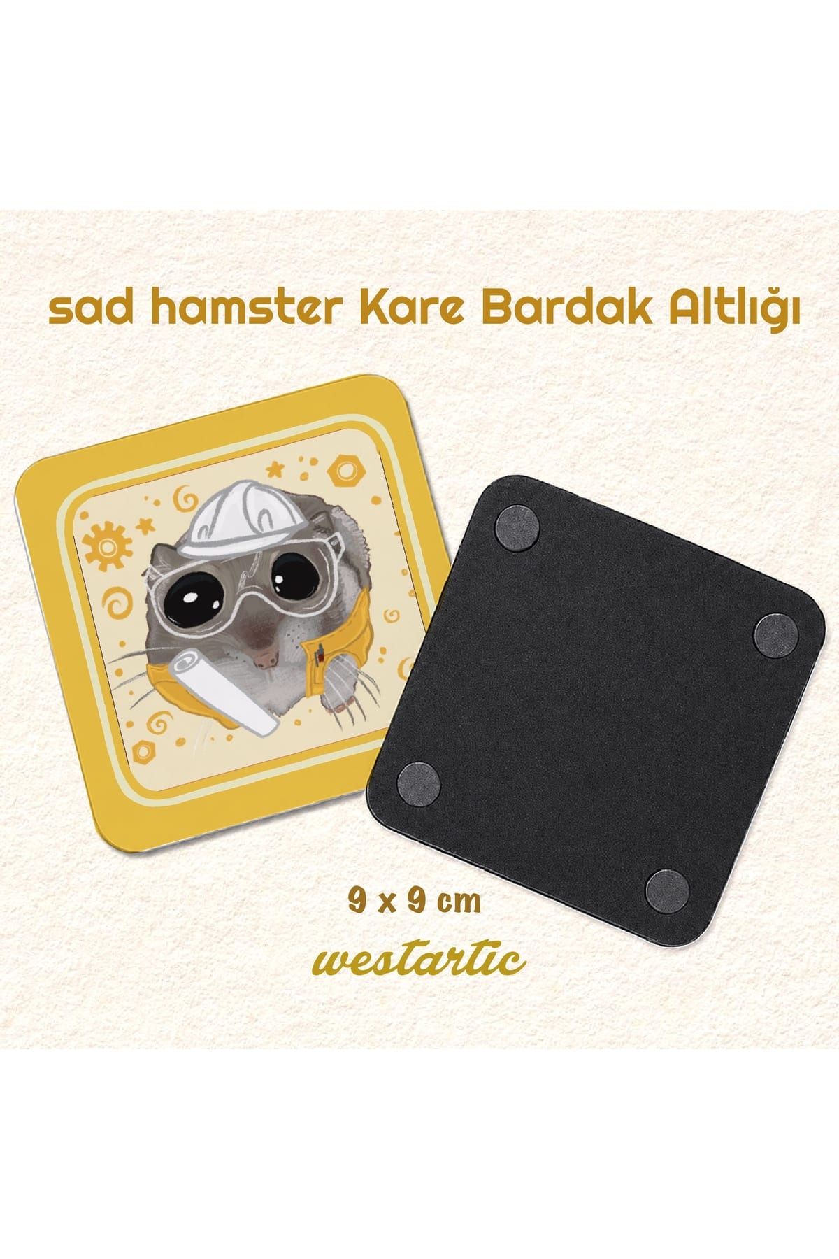Sad Hamster - MÜHENDİS (Engineer) Kostümlü Bardak Altlığı