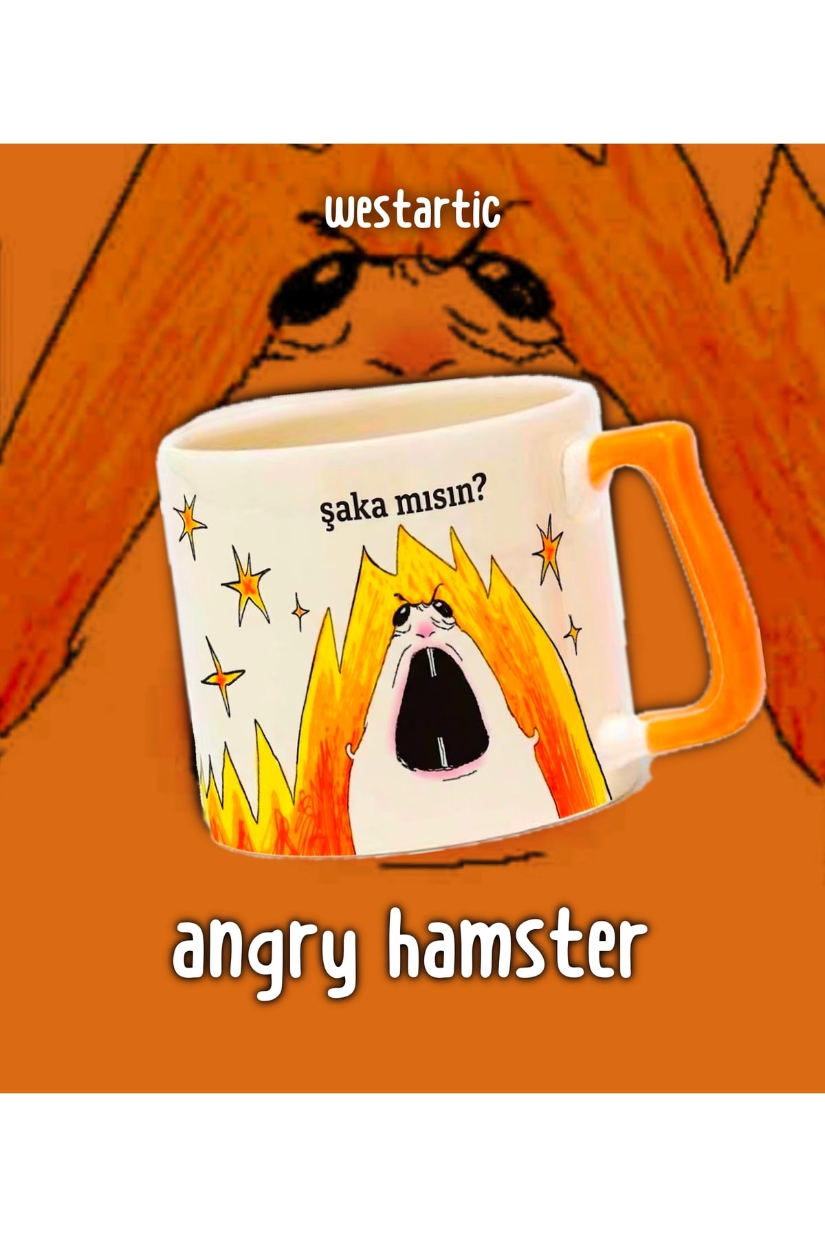 “şaka mısın?” yazılı angry sinirli hamster Meme Kupa Bardak Fincan