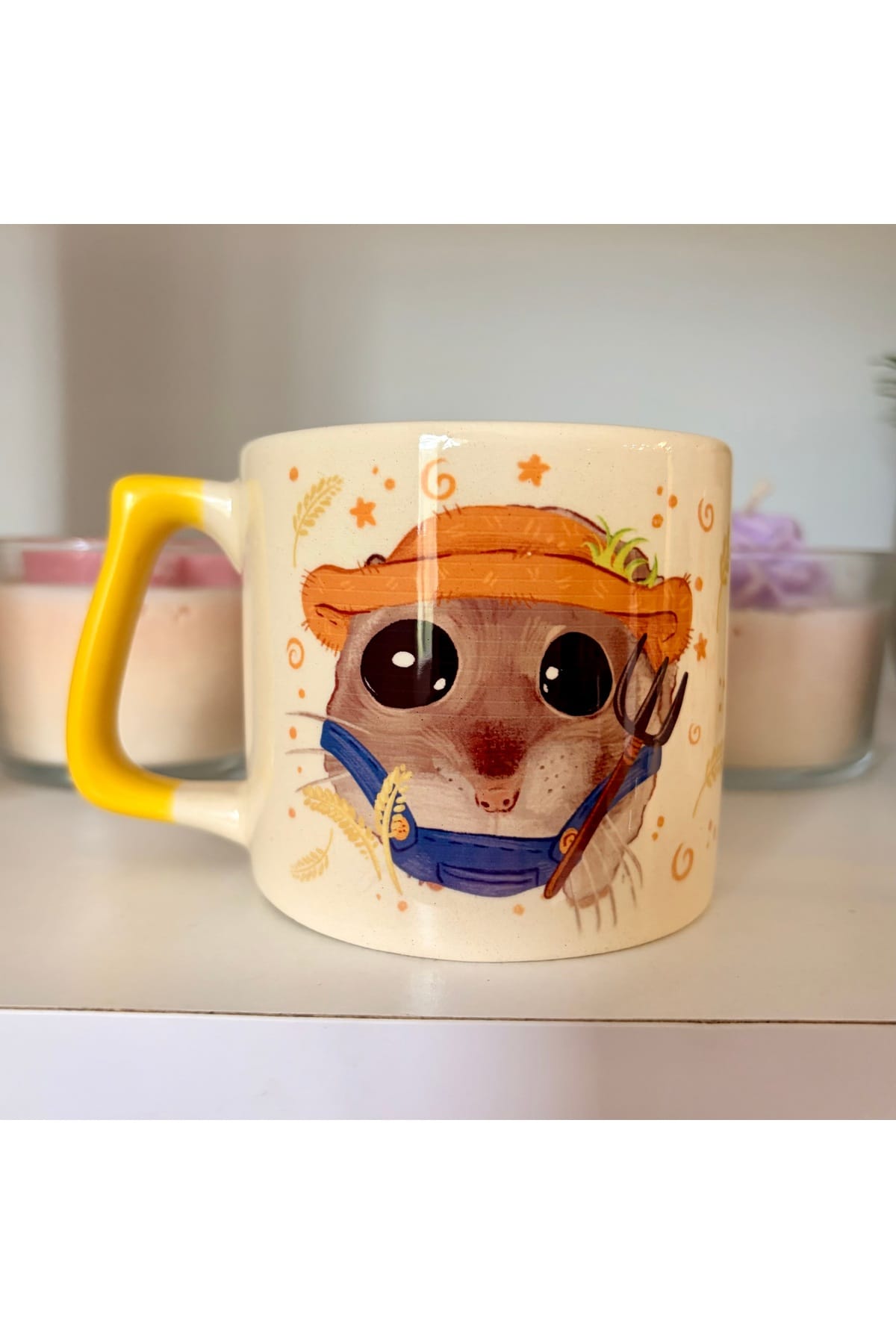 Sad Üzgün Hamster - Meslek: ÇİFTÇİ (Farmer) Kupa Bardak Fincan