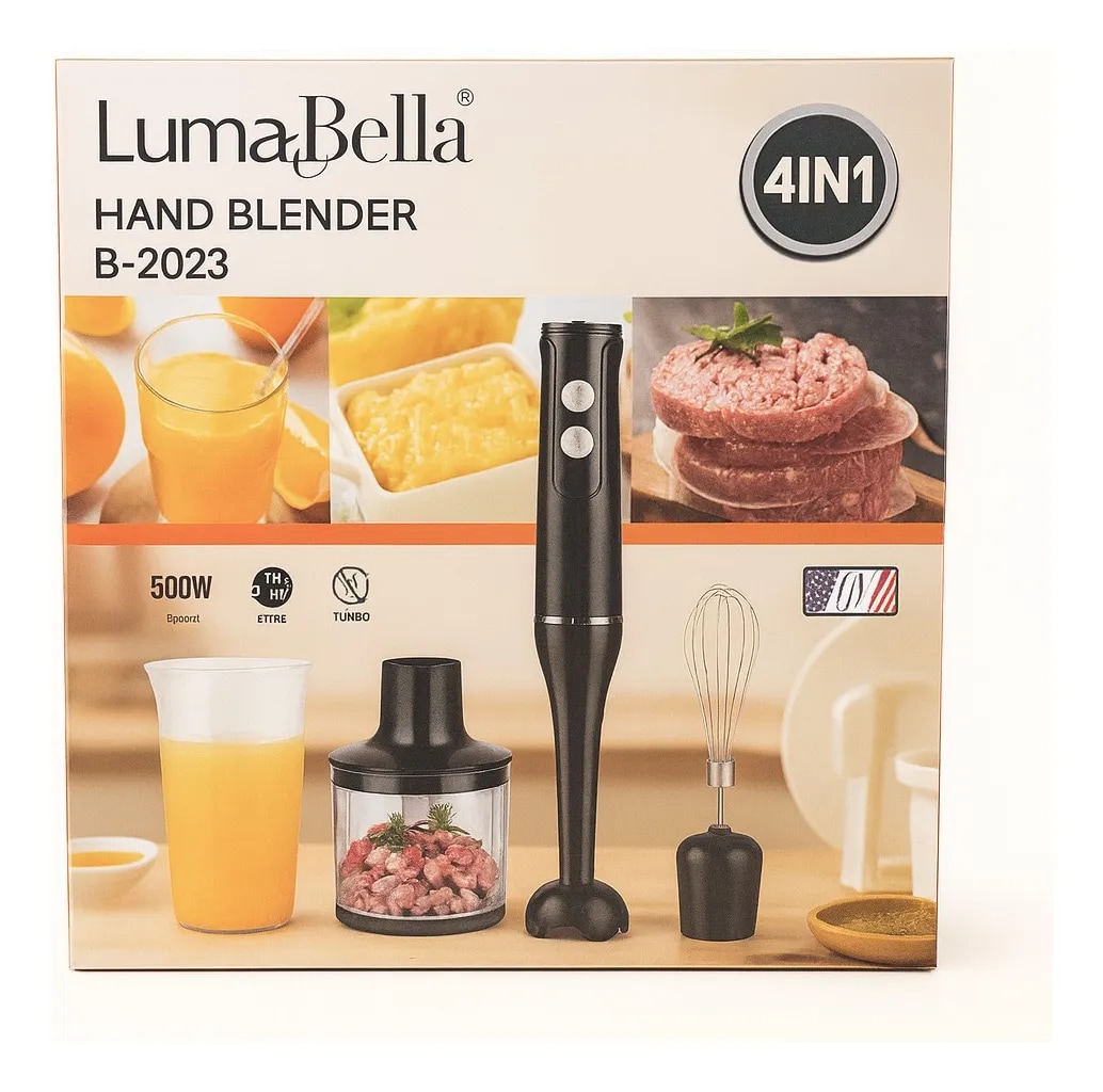 Mixer Lumabella B-2023 4 En 1 500w Minipimer Picadorabatidor Negro - imagen 1