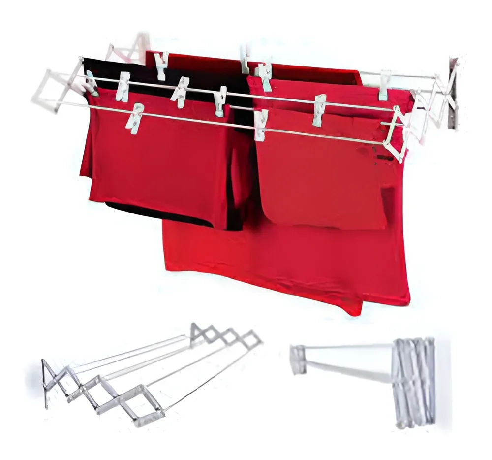 Tendedero Tender Mor De Pared Ropa Plegable Acero 1 Metro - imagen 1