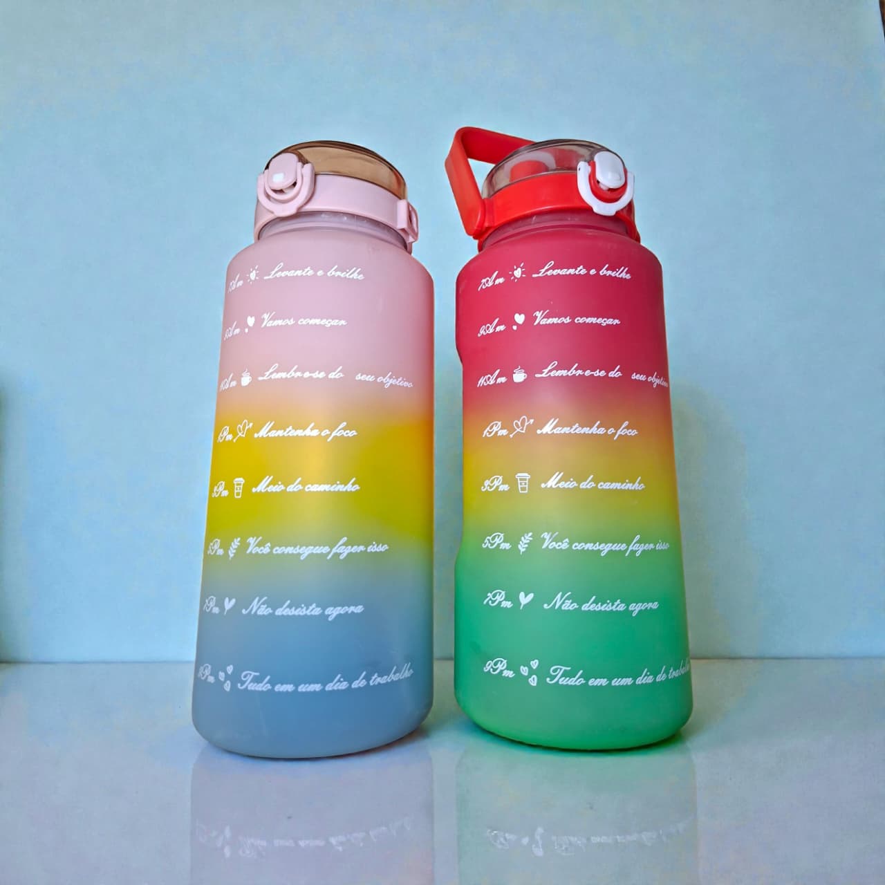 Botella Deportiva De Agua Motivacional 2 Litros Petg - imagen 1