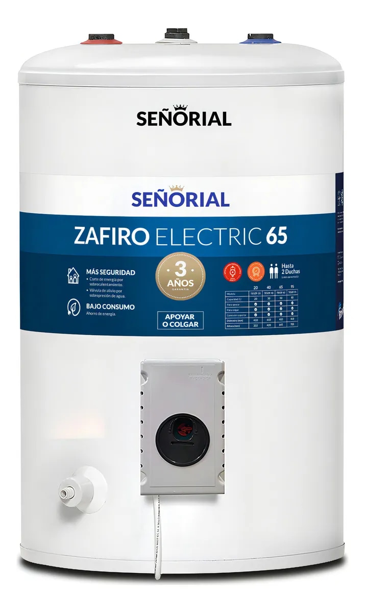 Termotanque eléctrico Señorial TESZ-65 zafiro Blanco 50 litros Ssuperior - imagen 1