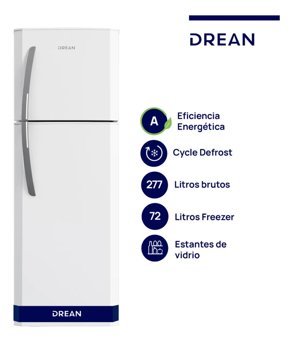 Heladera Con Freezer Cíclica 277 L Blanca Drean - imagen 1