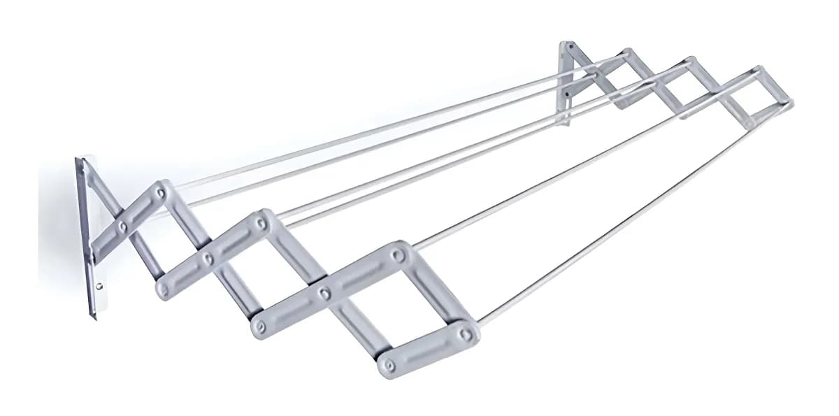Tendedero Tender Mor De Pared Ropa Plegable Acero 1 Metro - miniatura 2