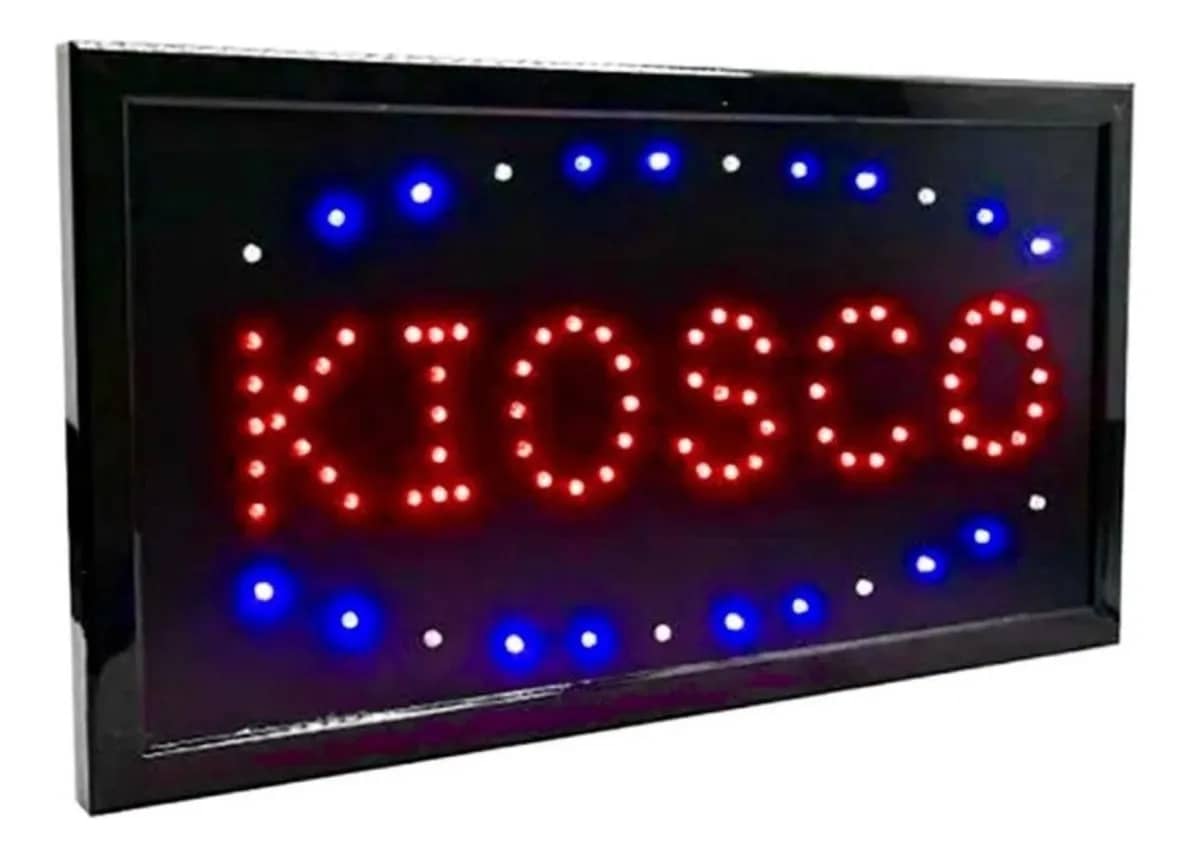Cartel Led Luminoso Kiosco 220v Azul Y Rojo Led